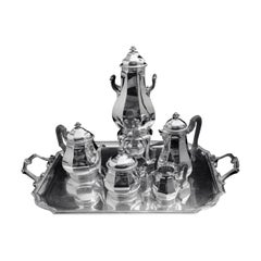 Tetard - 6pc French Art Deco (Gatsby Era) 950 Sterling Silver Tea Coffee Set