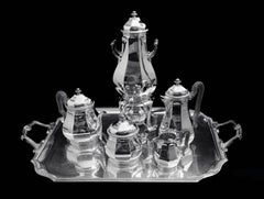Tetard - 6pc French Art Deco (Gatsby Era) 950 Sterling Silver Tea Coffee Set