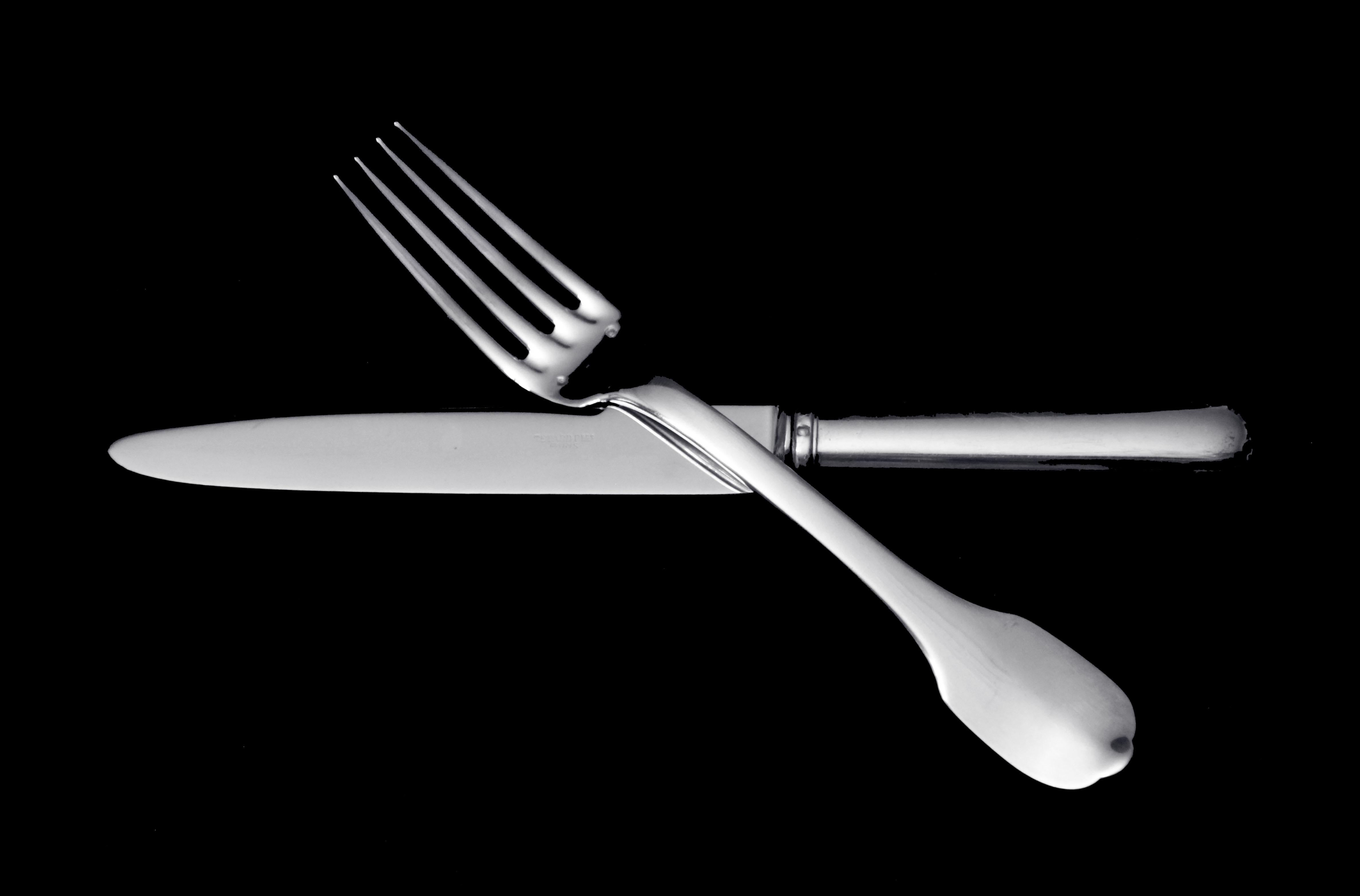 Français Tetard Freres - 112pc. Ensemble de couverts français anciens en argent sterling, Uniplat ! en vente