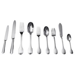 Tetard Freres - 112pc. Antique French Sterling Silver Flatware Set, Uniplat !