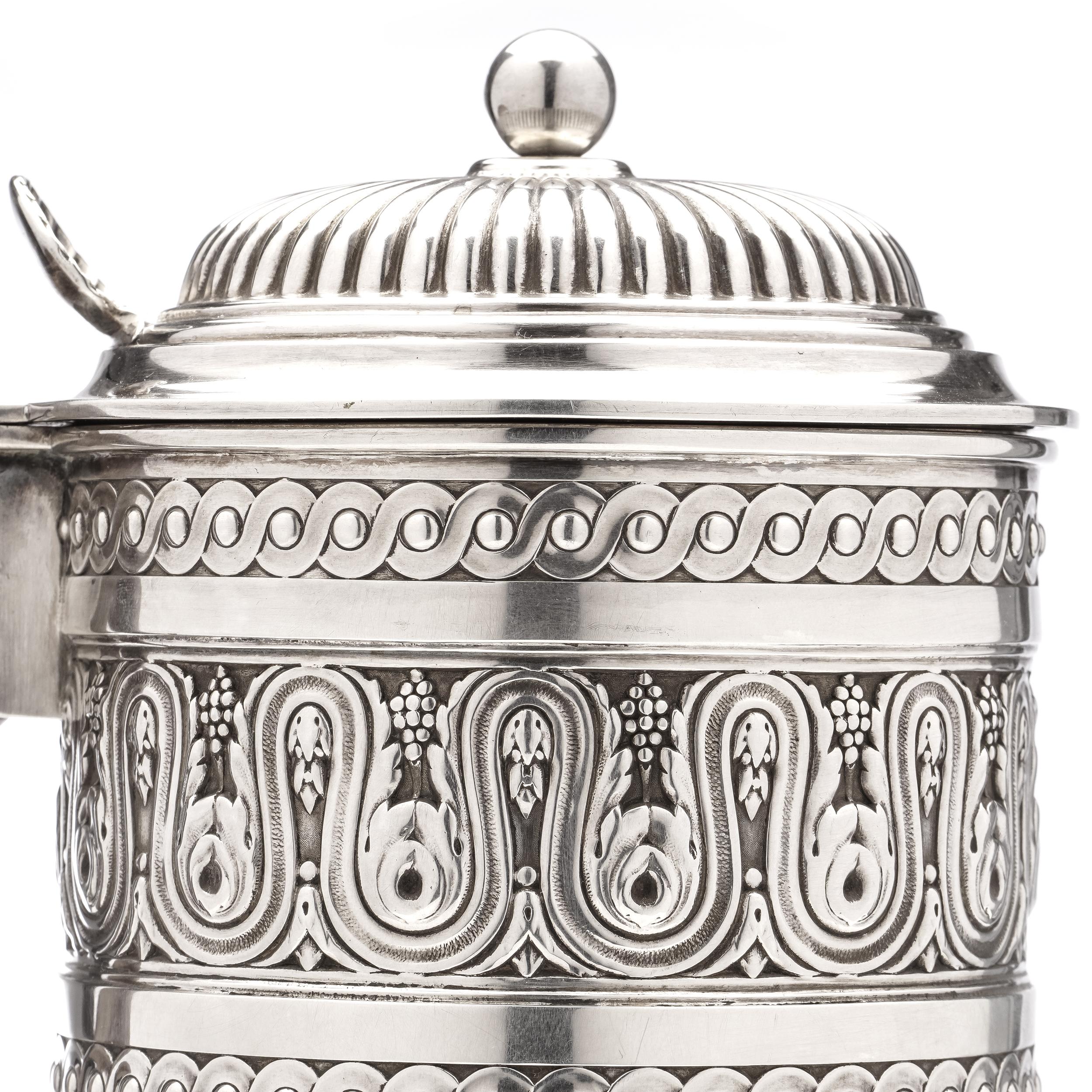 Tétard Frères Antique 800. French Silver Tankard For Sale 5