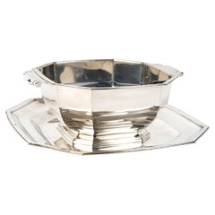 Tétard Frères Art Deco  Sauce boat  on its matching tray