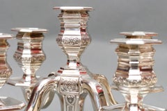 TETARD FRÈRES  Pair of low Candelabras in solid silver  CIRCA 1930