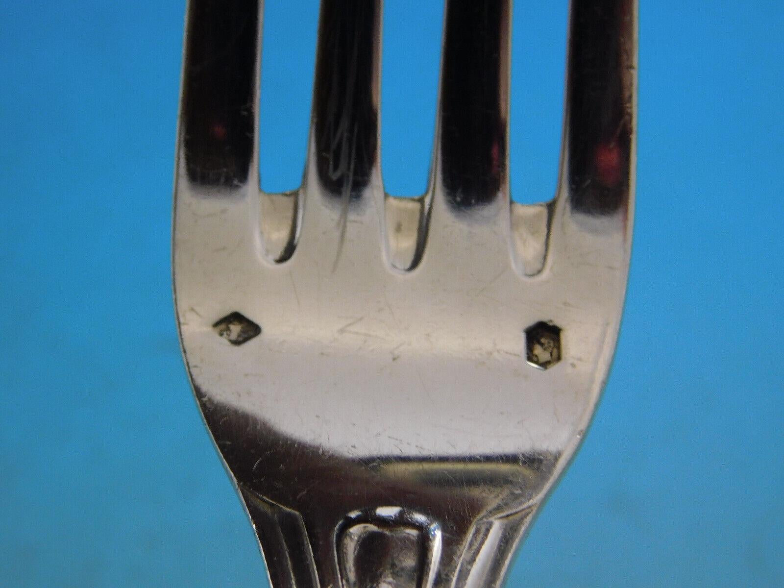 XIX secolo Tetard Freres Set di posate in argento 950 con conchiglia e perline Servizio di cena francese 128 pezzi in vendita
