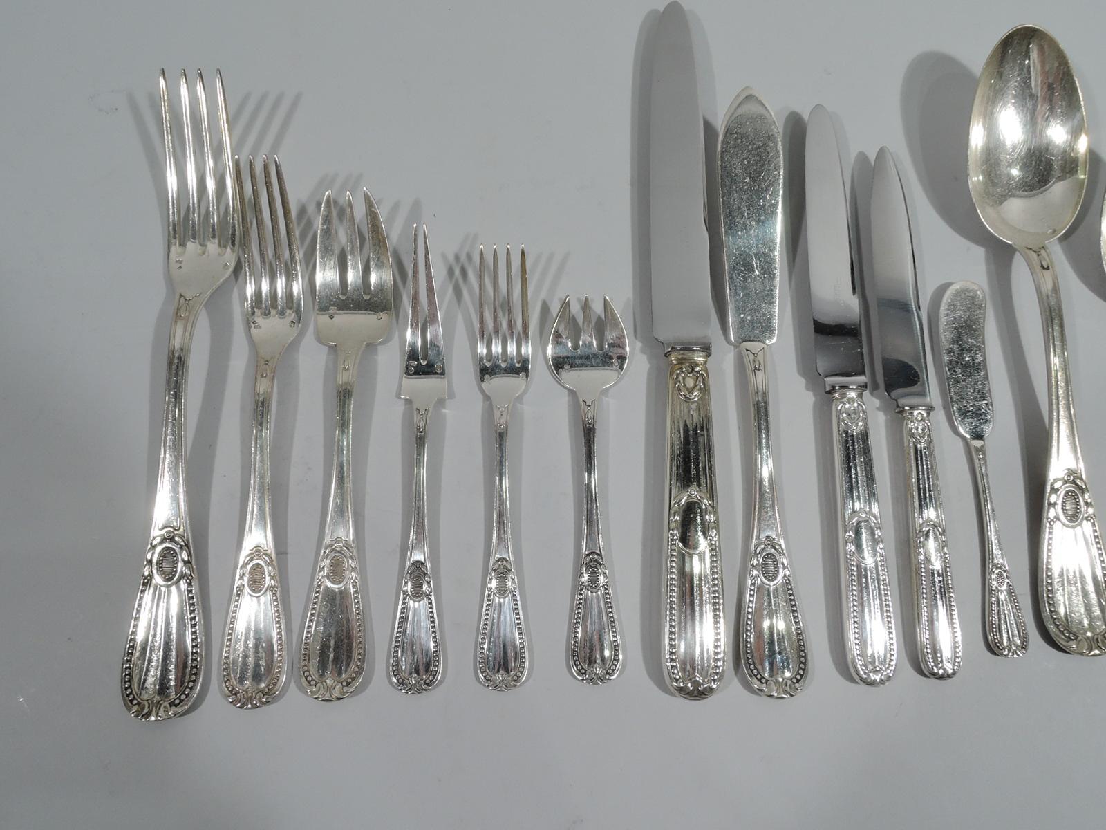 Empire Revival Tetard Perles French Dinner & Lunch Set for 24 with 474 Pieces