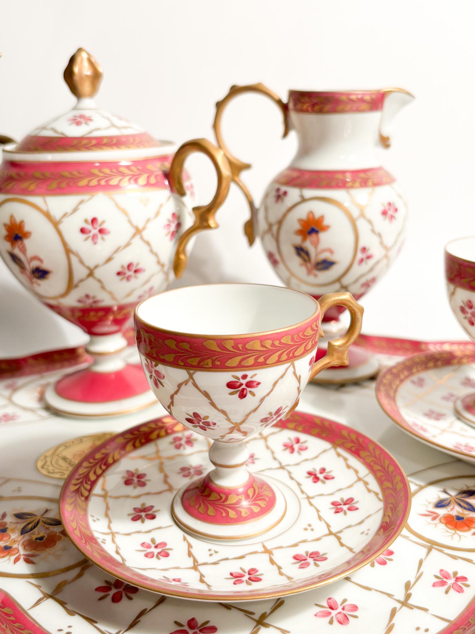 Tête-à-tête Coffee Set in Limoges Porcelain from the 1950s In Good Condition For Sale In Milano, MI