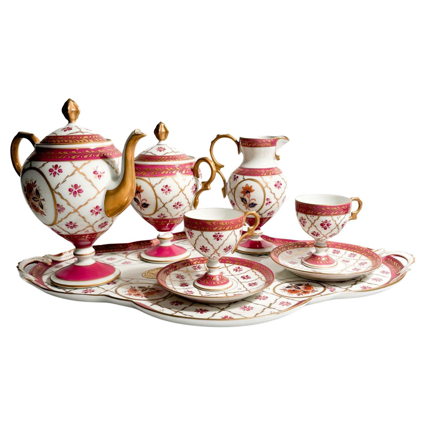 Tête-à-tête Coffee Set in Limoges Porcelain from the 1950s