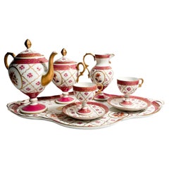 Retro Tête-à-tête Coffee Set in Limoges Porcelain from the 1950s