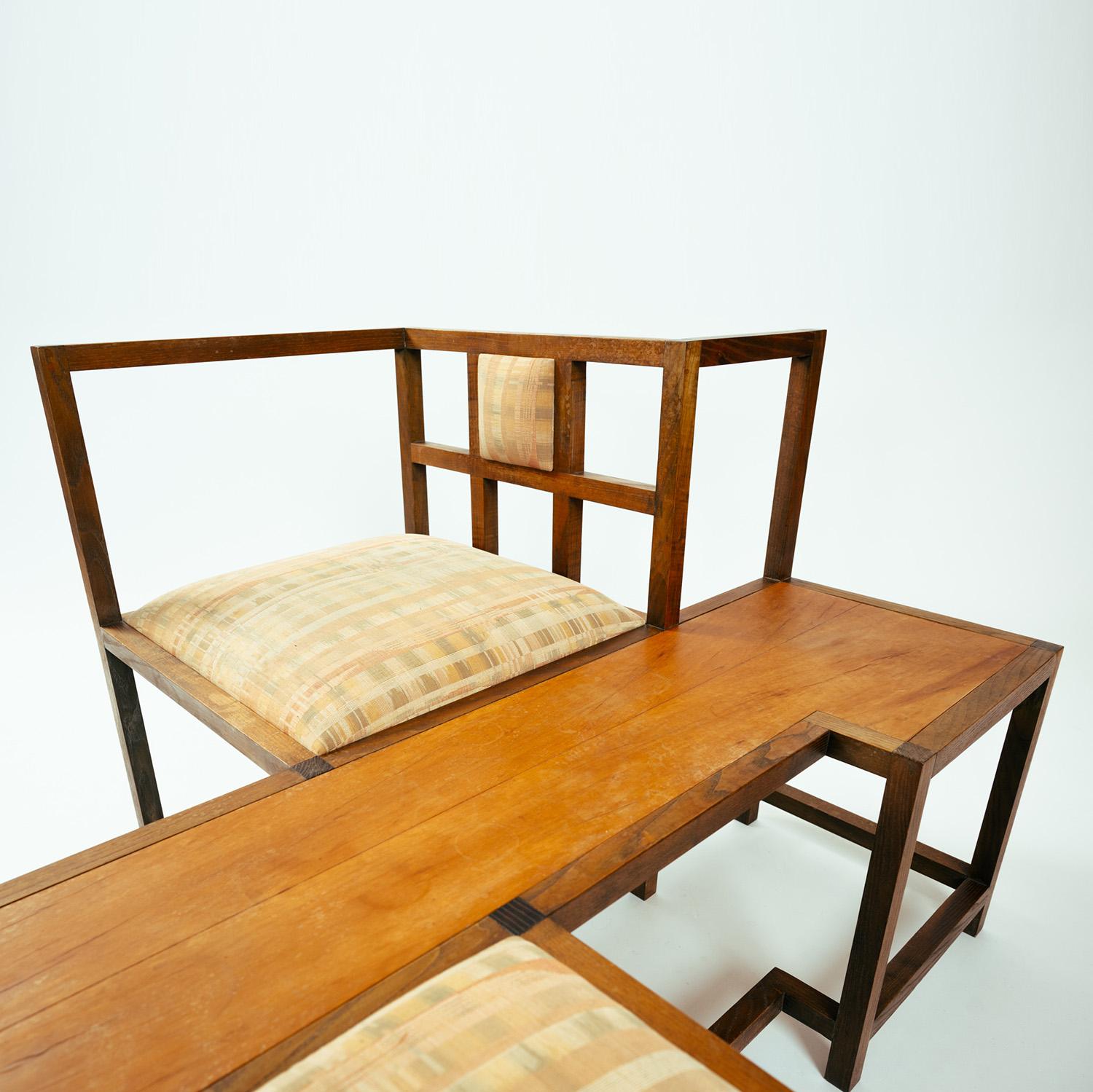 Tete-a-tete-Konversations-Sofabank inspiriert von Rennie Mackingtosh, einzigartig, 1980 im Angebot 12