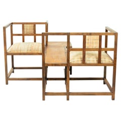 tete-a-tete conversation sofa bench inspired by Rennie Mackingtosh, unique, 1980
