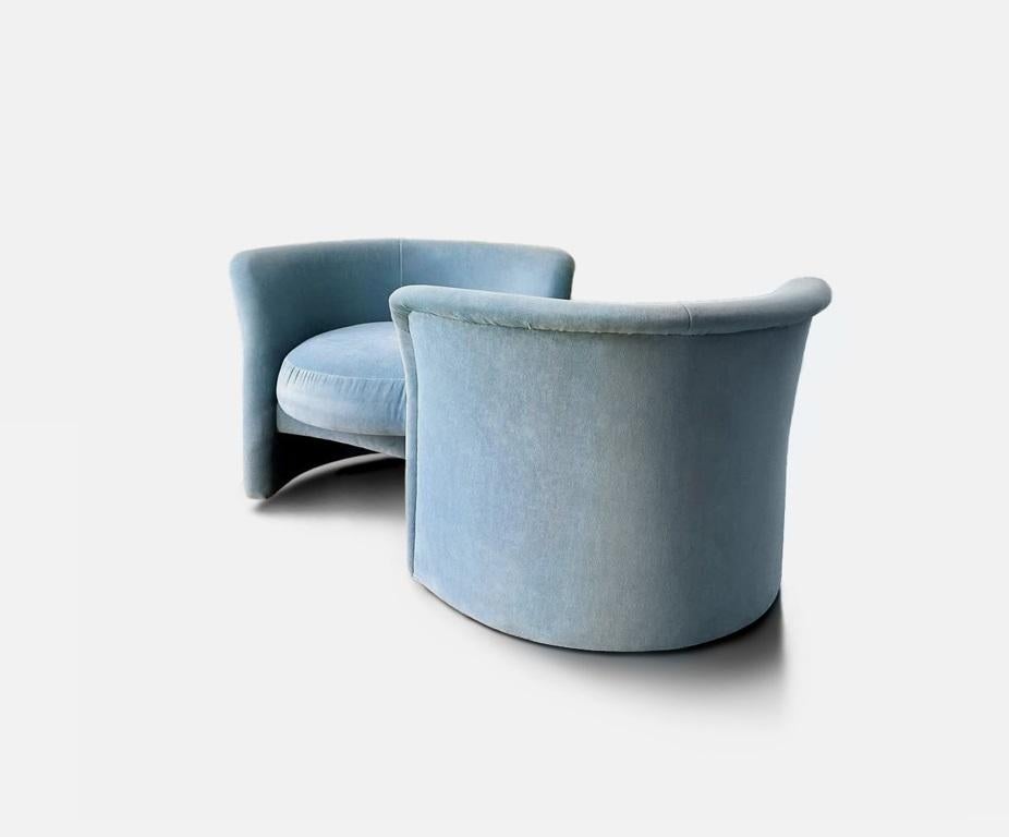 Mid-Century moderno Tête-à-tête Settee di Randy Culler per Thayer Coggin in vendita