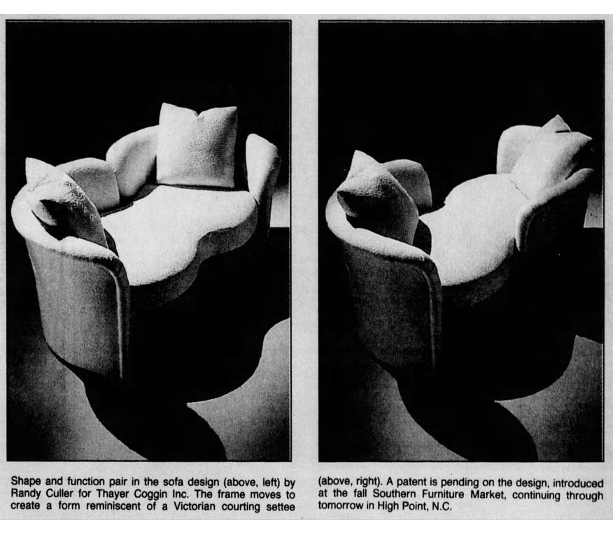 Tête-à-tête Settee di Randy Culler per Thayer Coggin in vendita 1
