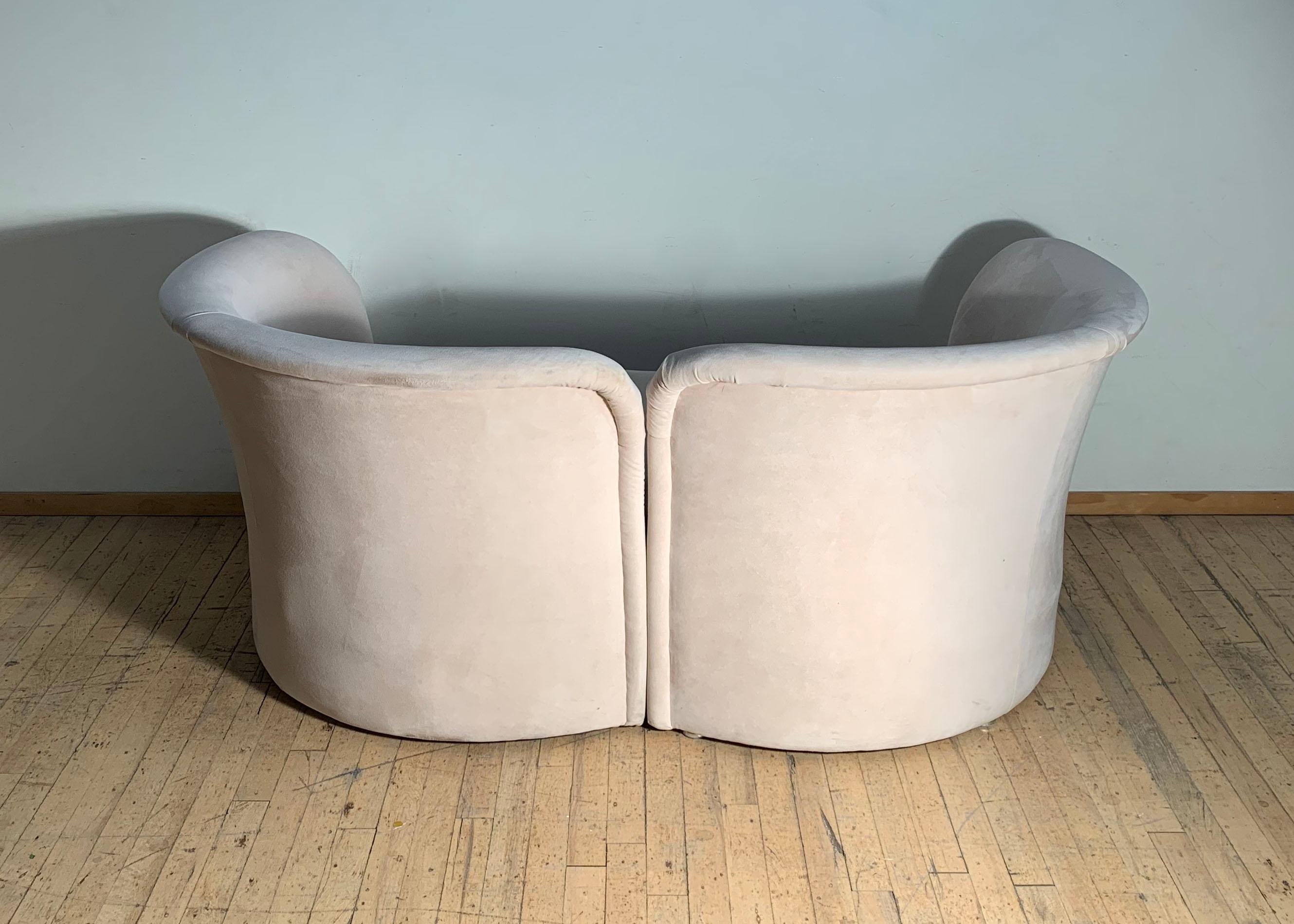 Tissu d'ameublement Canapé Tete-a-Tete Love Seat de Ransom Culler pour Thayer Coggin