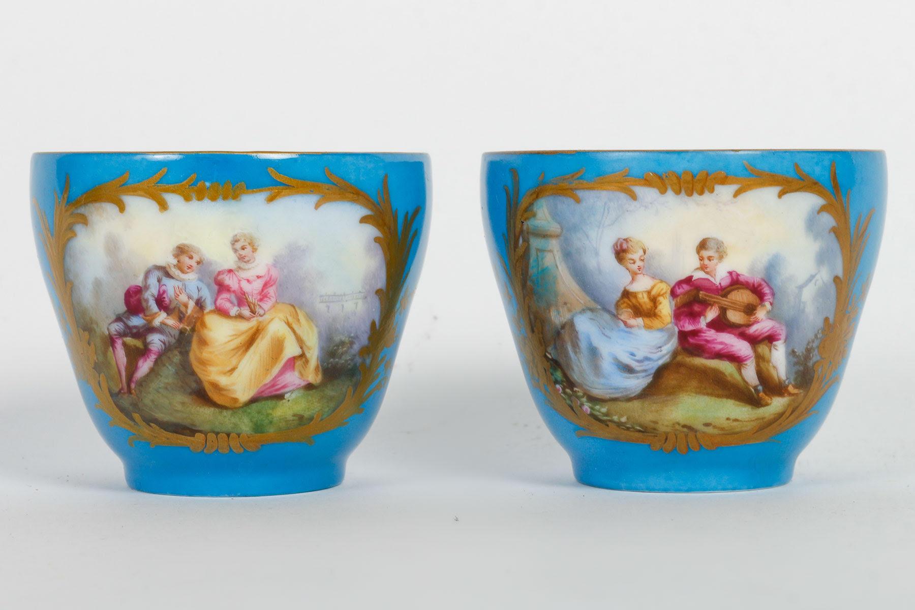 Tête-à-tête, Tea Service, Sèvres Porcelain, Napoleon III Period. For Sale 5