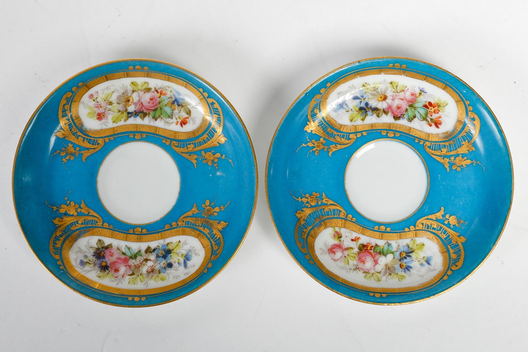 Tête-à-tête, Tea Service, Sèvres Porcelain, Napoleon III Period. For Sale 6