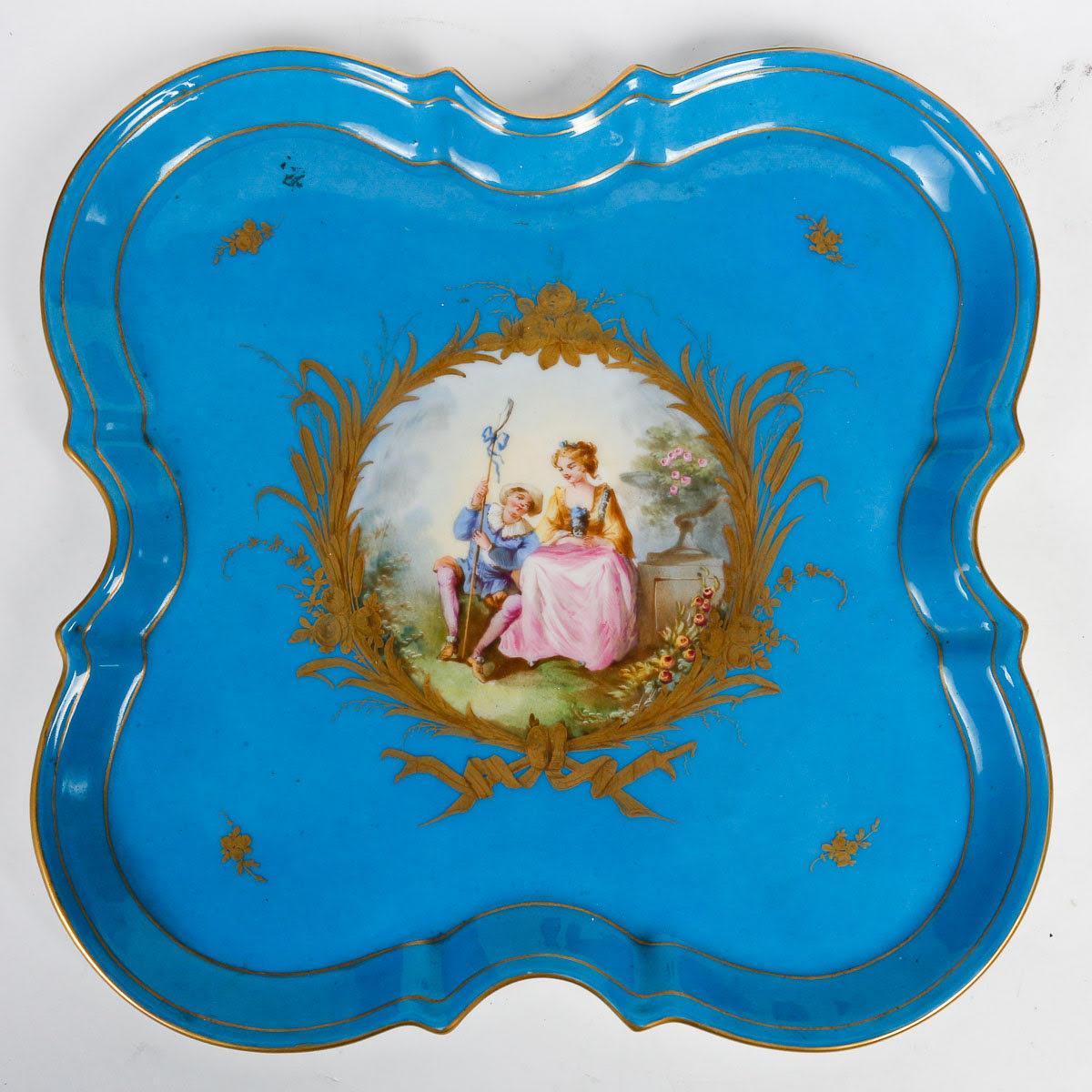 French Tête-à-tête, Tea Service, Sèvres Porcelain, Napoleon III Period. For Sale