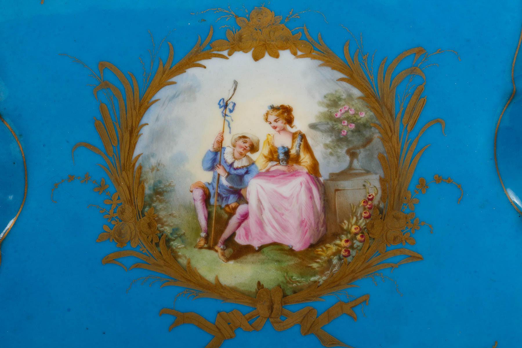 Tête-à-tête, Tea Service, Sèvres Porcelain, Napoleon III Period. In Good Condition For Sale In Saint-Ouen, FR