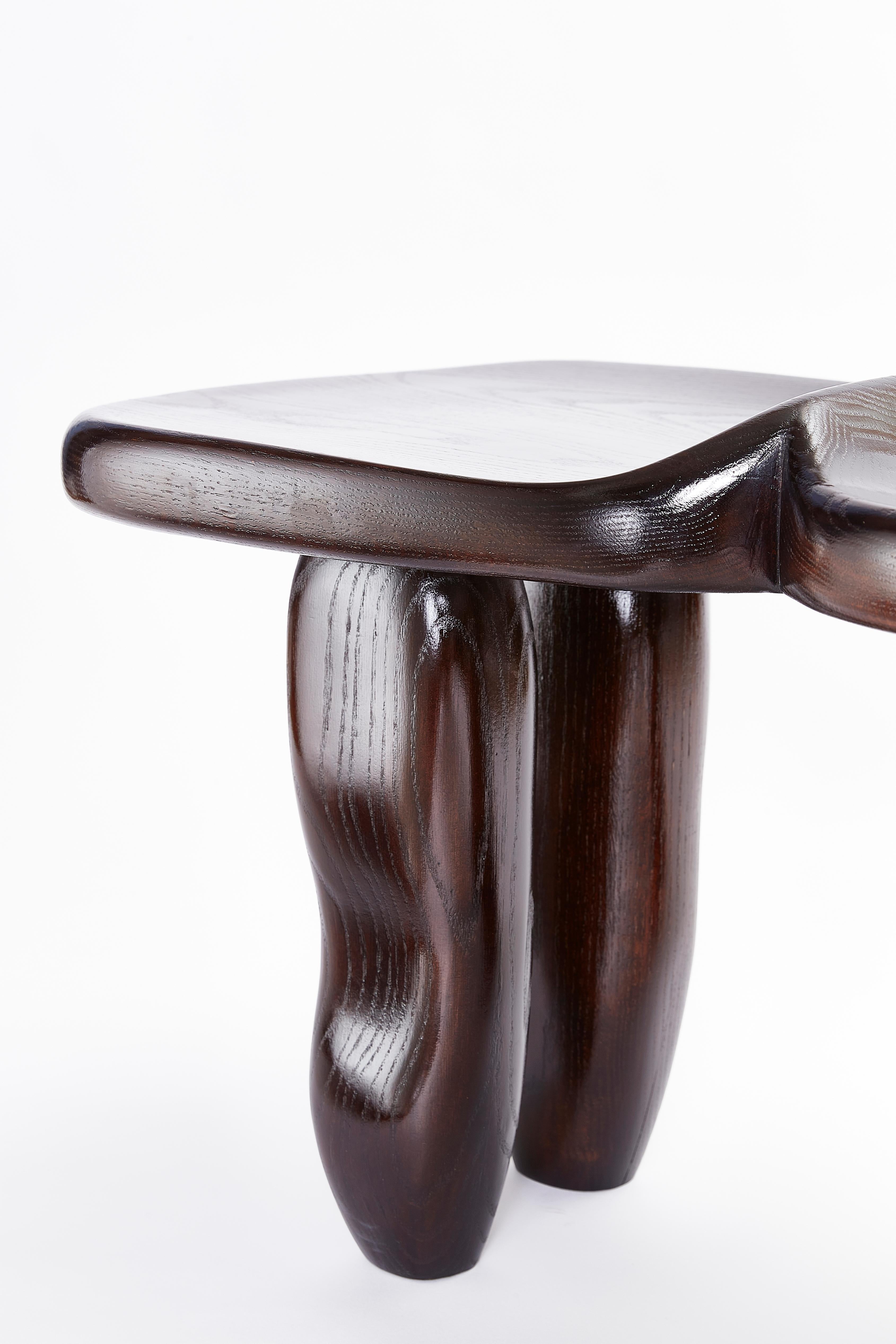 Contemporary Tête-À-Tête Wood Bench by The Stone by the Door (American Oak version) For Sale