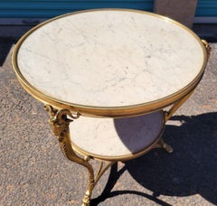 Tete De Belier Gueridon Table With White Marble