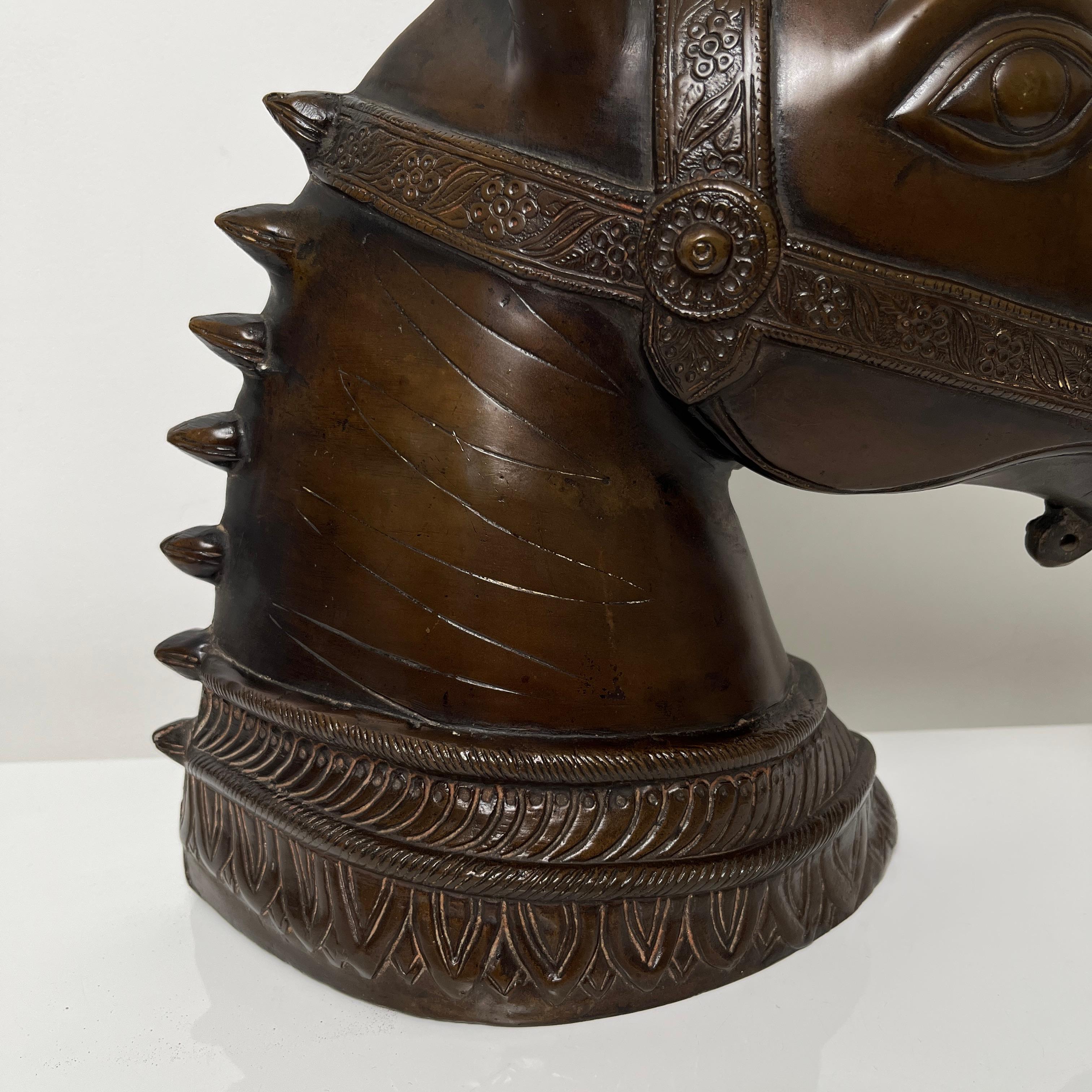 Unknown Tete de cheval en bronze, Inde, debut XXe  For Sale