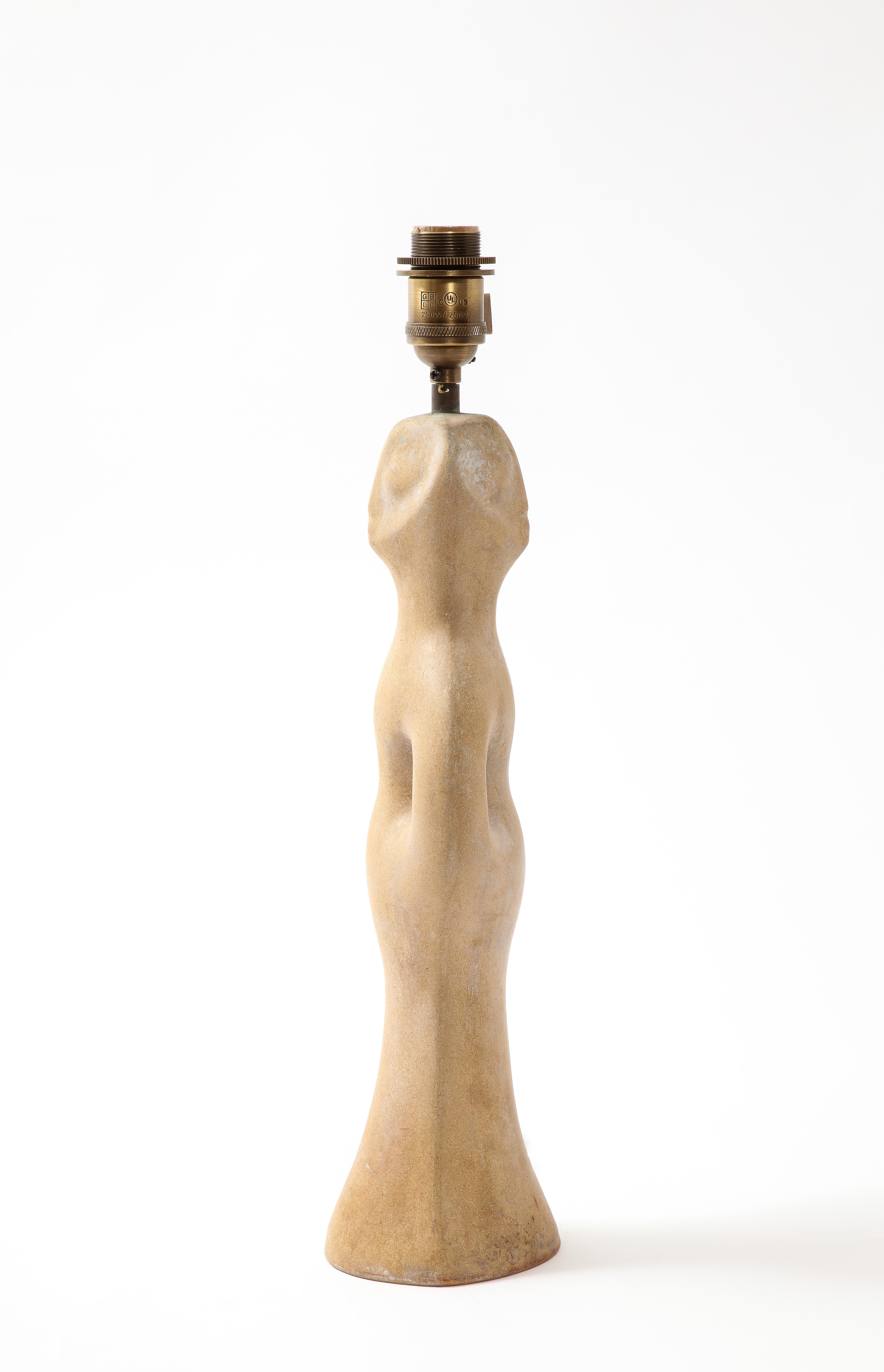Figurative Keramik-Tischlampe „Tete De Femme“, Frankreich 1960er Jahre 3