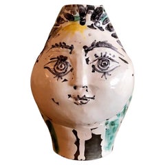 Jarra de Cerámica Tete de Femme Couronnee de Fleurs (A.R. 237) Picasso Madoura