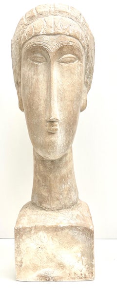 Tete de Femme Large Plaster Sculpture after Modigliani, 1961 Austin