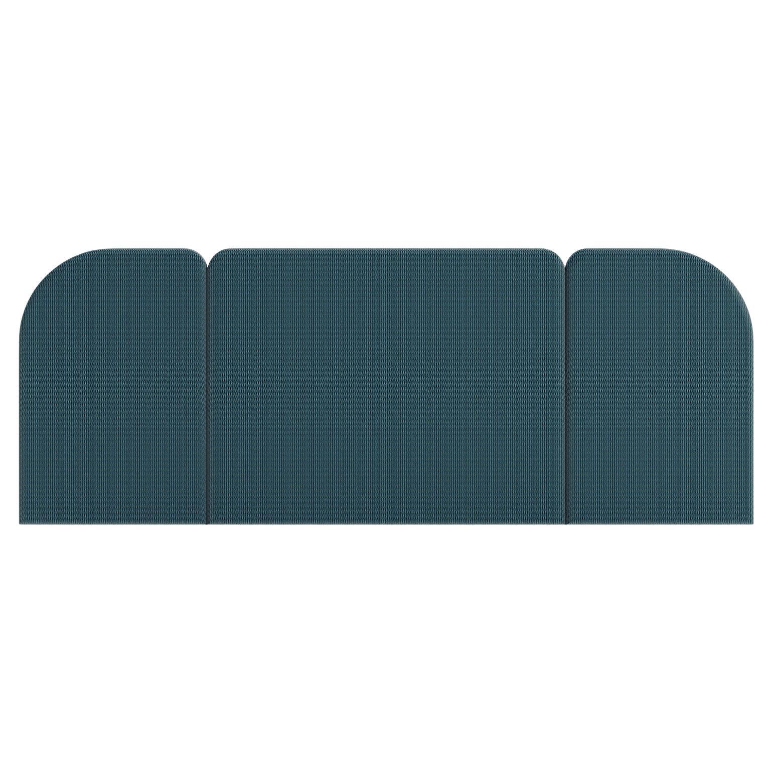 Tête de lit ENYO en velours bleu, 3 modules