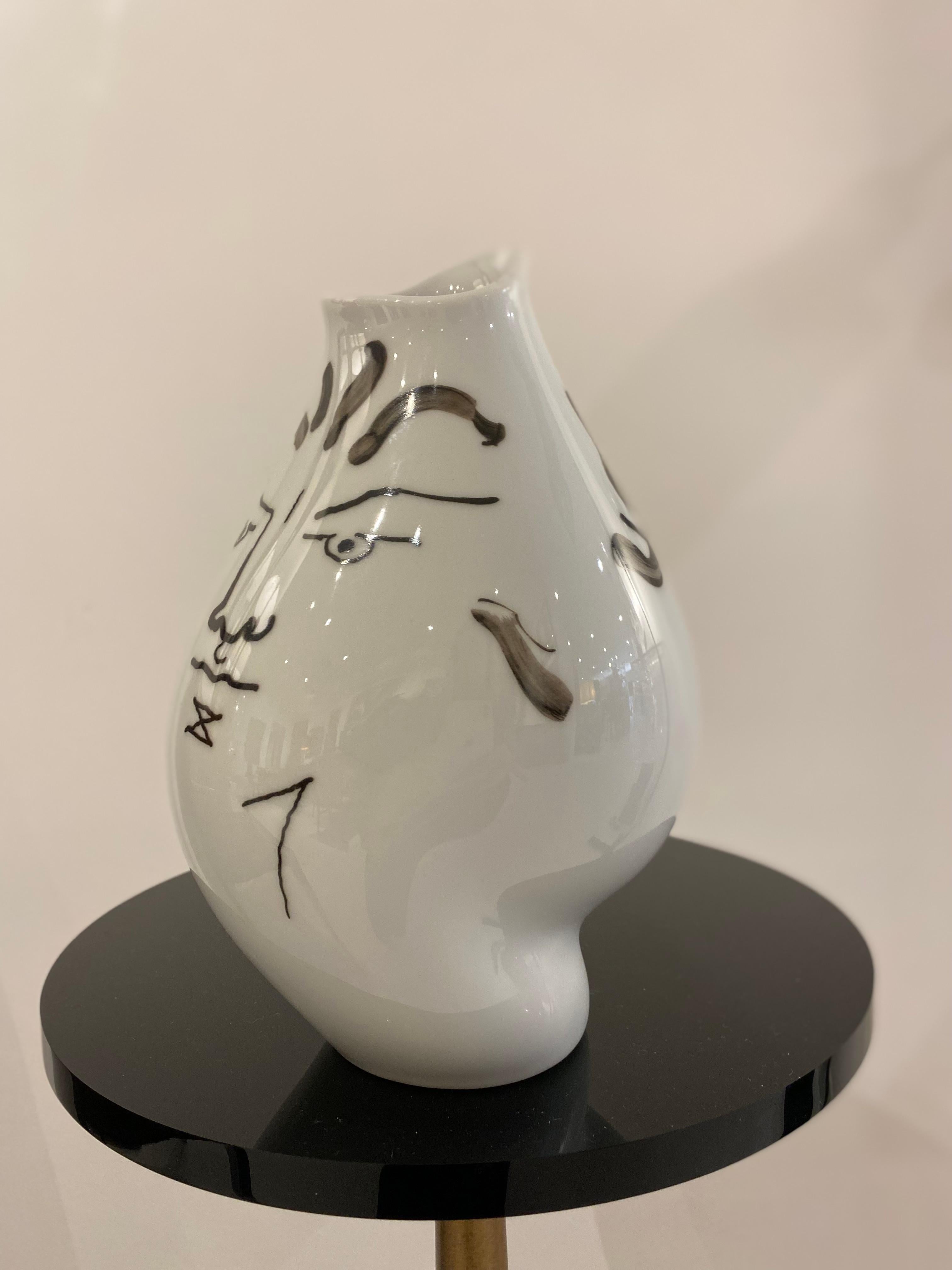 Mid-Century Modern 'Tetes'/Heads Porcelain Vase Designed by Jean Cocteau '1889-1963' for Rosenthal