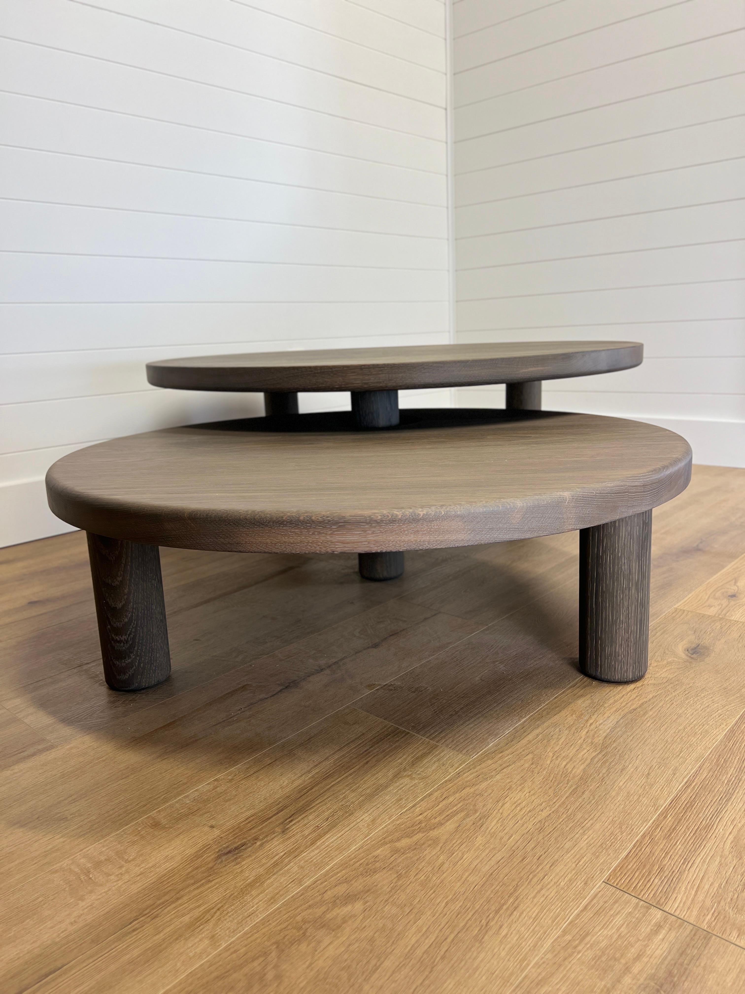 Tether White Oak Nesting Coffee Table set For Sale 4