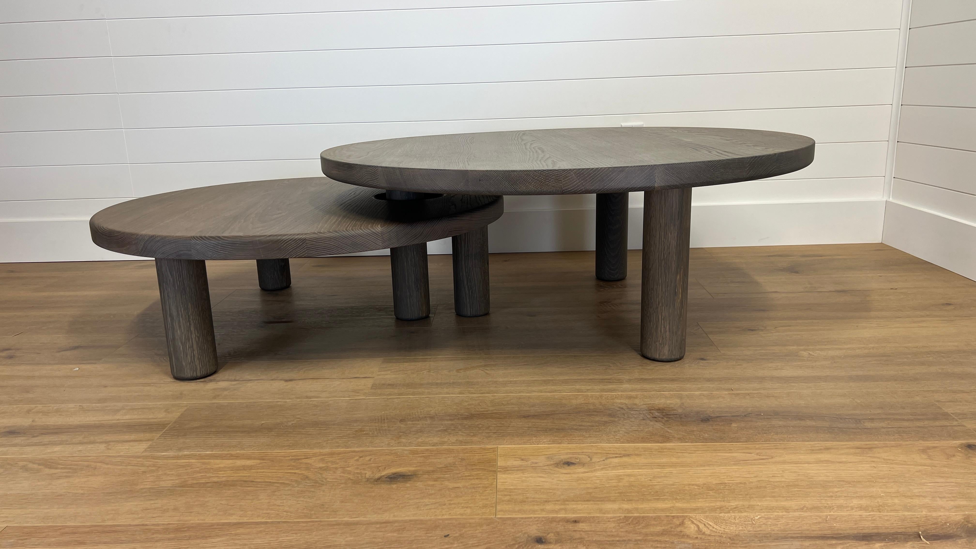 Tether White Oak Nesting Coffee Table set For Sale 1