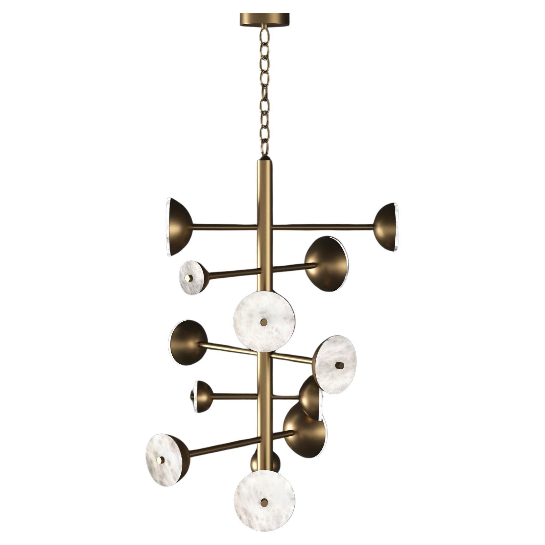 Teti Bronze Chandelier by Alabastro Italiano For Sale