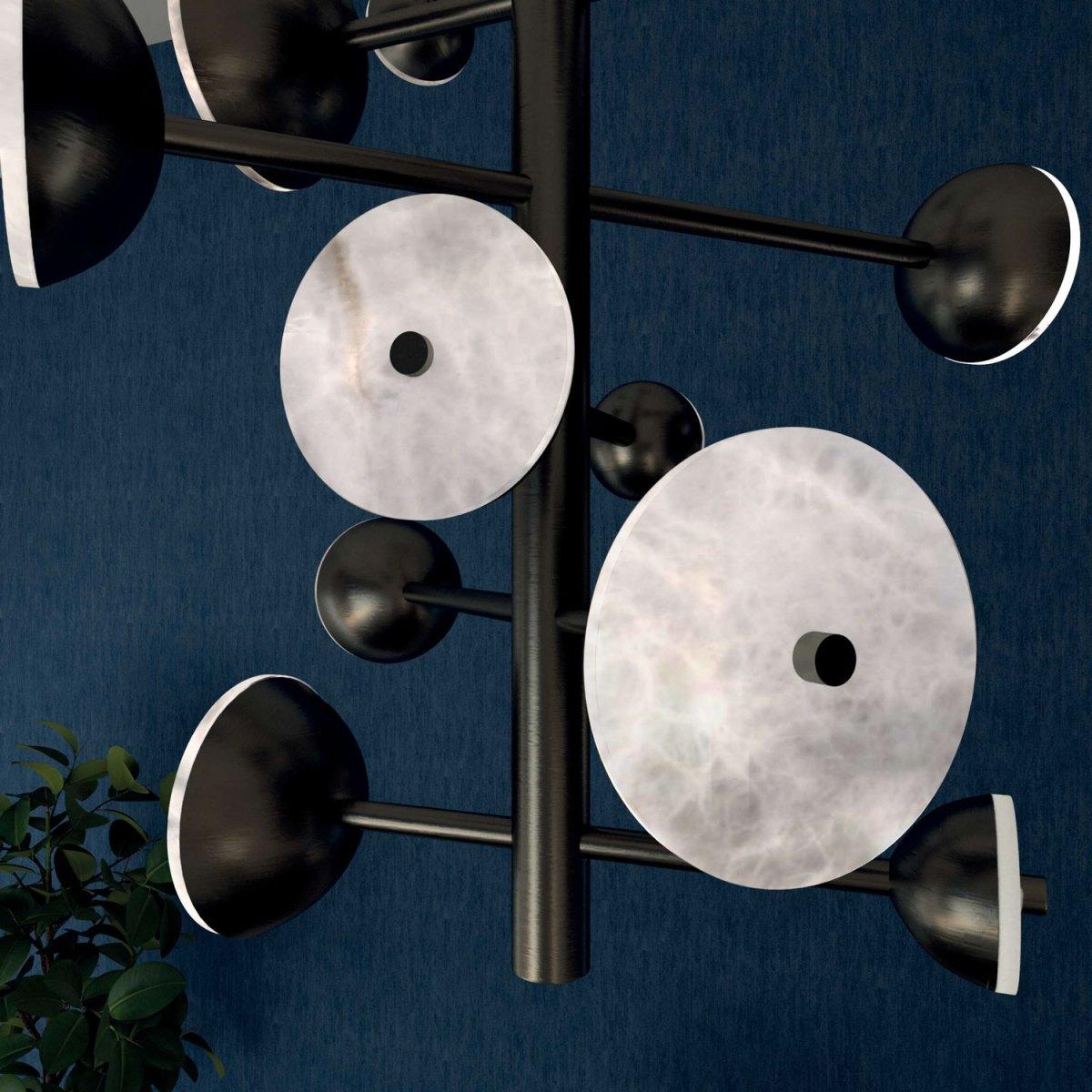 Modern Teti Brushed Black Metal Chandelier by Alabastro Italiano For Sale