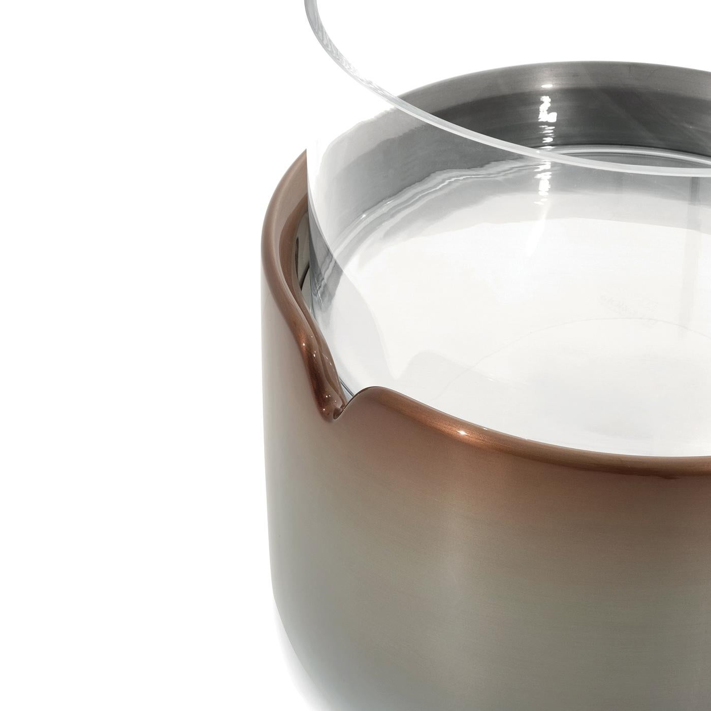 TETI Round Glass Top and Lacquered Base Side Table For Sale 1