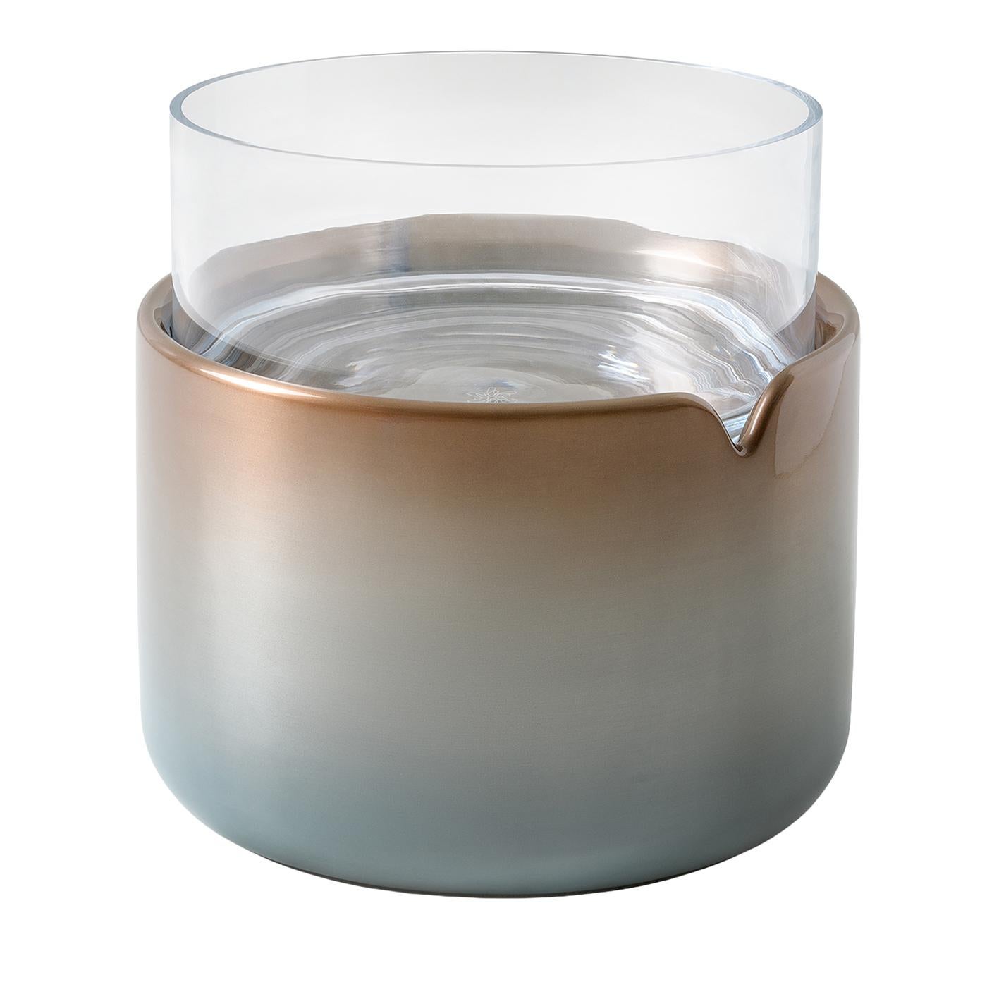 TETI Round Glass Top and Lacquered Base Side Table For Sale 2