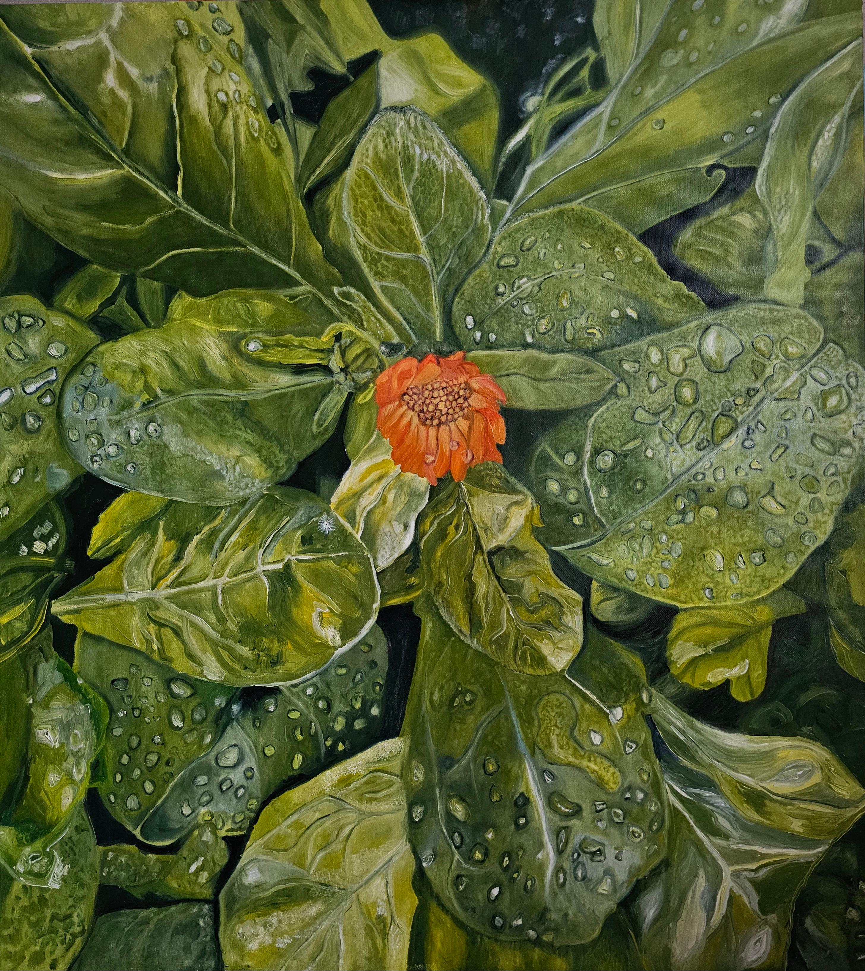 Tetiana Adamovich Still-Life Painting - Calendula. Seeds of memory