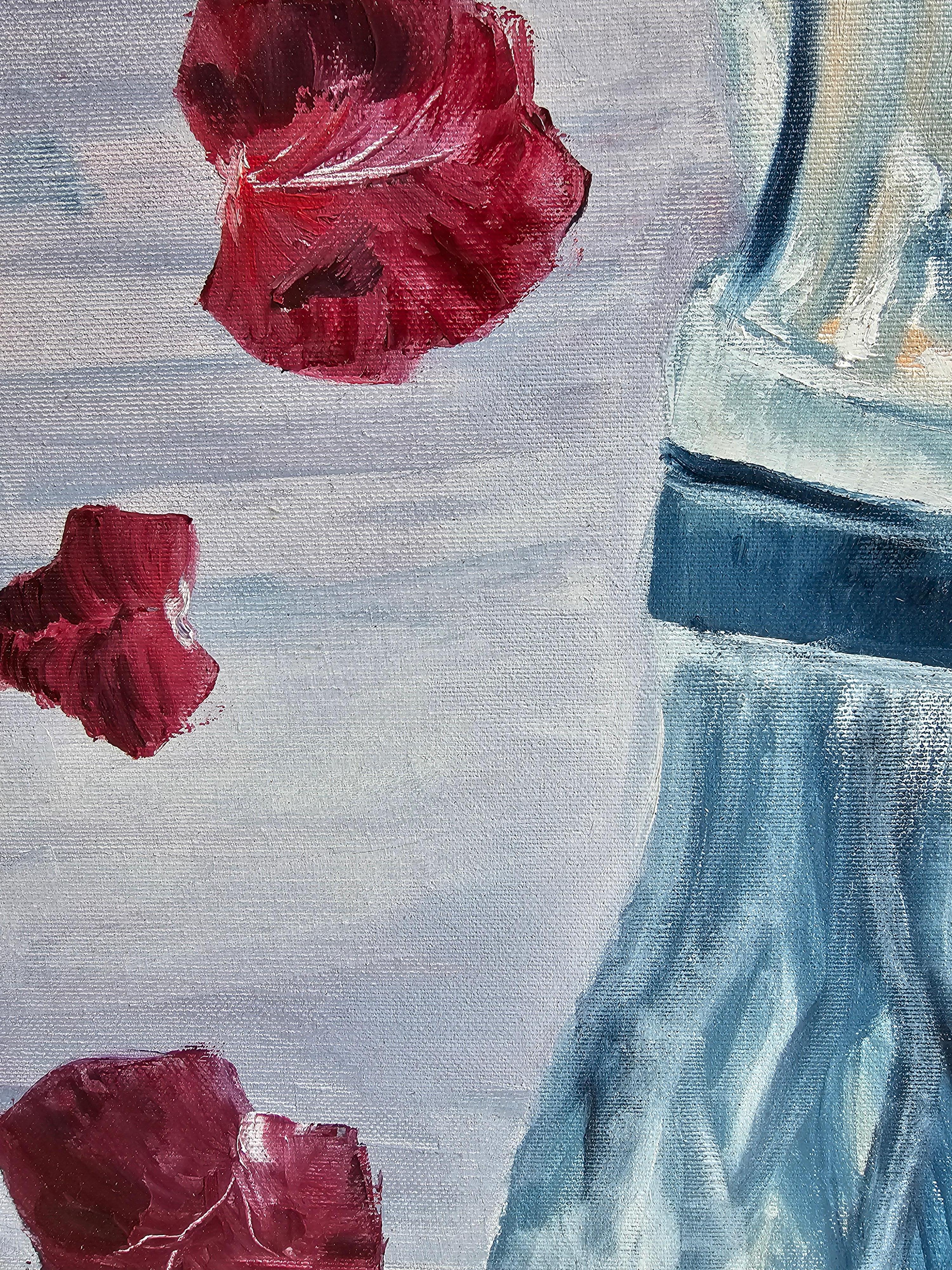 Fragility of history - Gray Interior Painting by Tetiana Adamovich