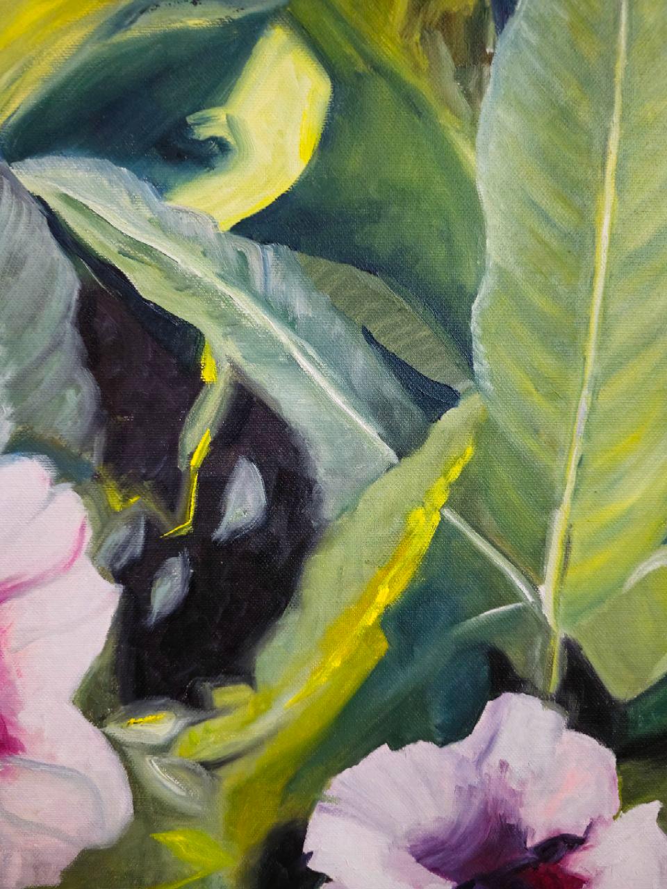 Potato Blossom: Earth's Generosity.series :'Plants That Feed Us'' - Abstract Impressionist Painting by Tetiana Adamovich