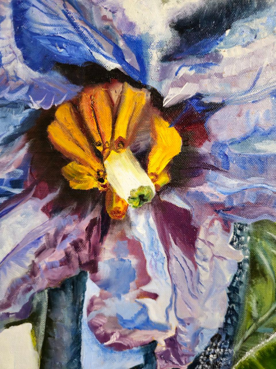 Purple Provider.Series of paintings  plants that feed us. - Abstract Impressionist Mixed Media Art by Tetiana Adamovich