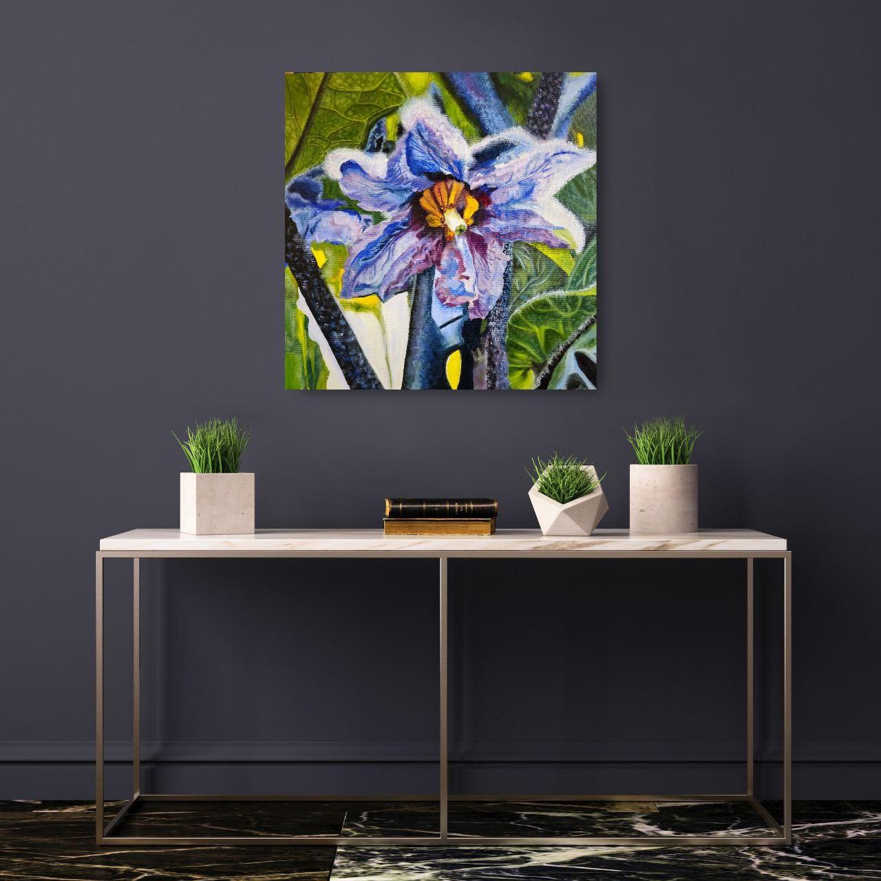 Purple Provider.Series of paintings  plants that feed us. For Sale 4
