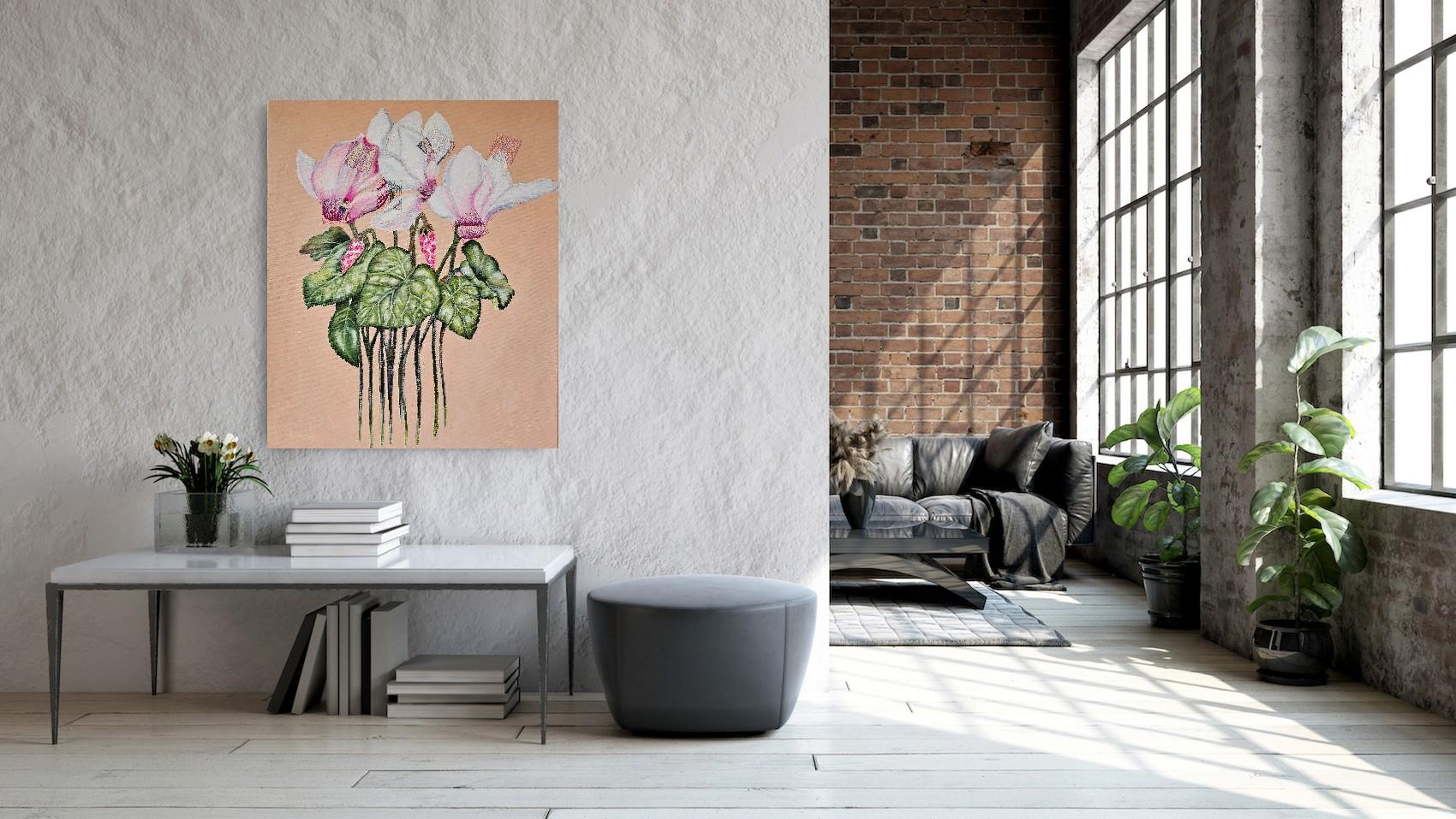 Meet a new piece from my portfolio - a magical combination of painting and embroidery. This painting is an exploration of texture and color, with each stitch complementing the brush strokes to create a rich, multi-dimensional image.

Here,