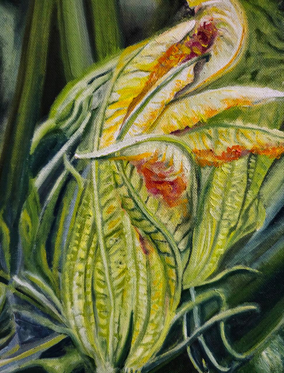 Il fiore che nutre. Serie:Le piante non silenziose. - Mixed Media Art Impressionismo astratto di Tetiana Adamovich