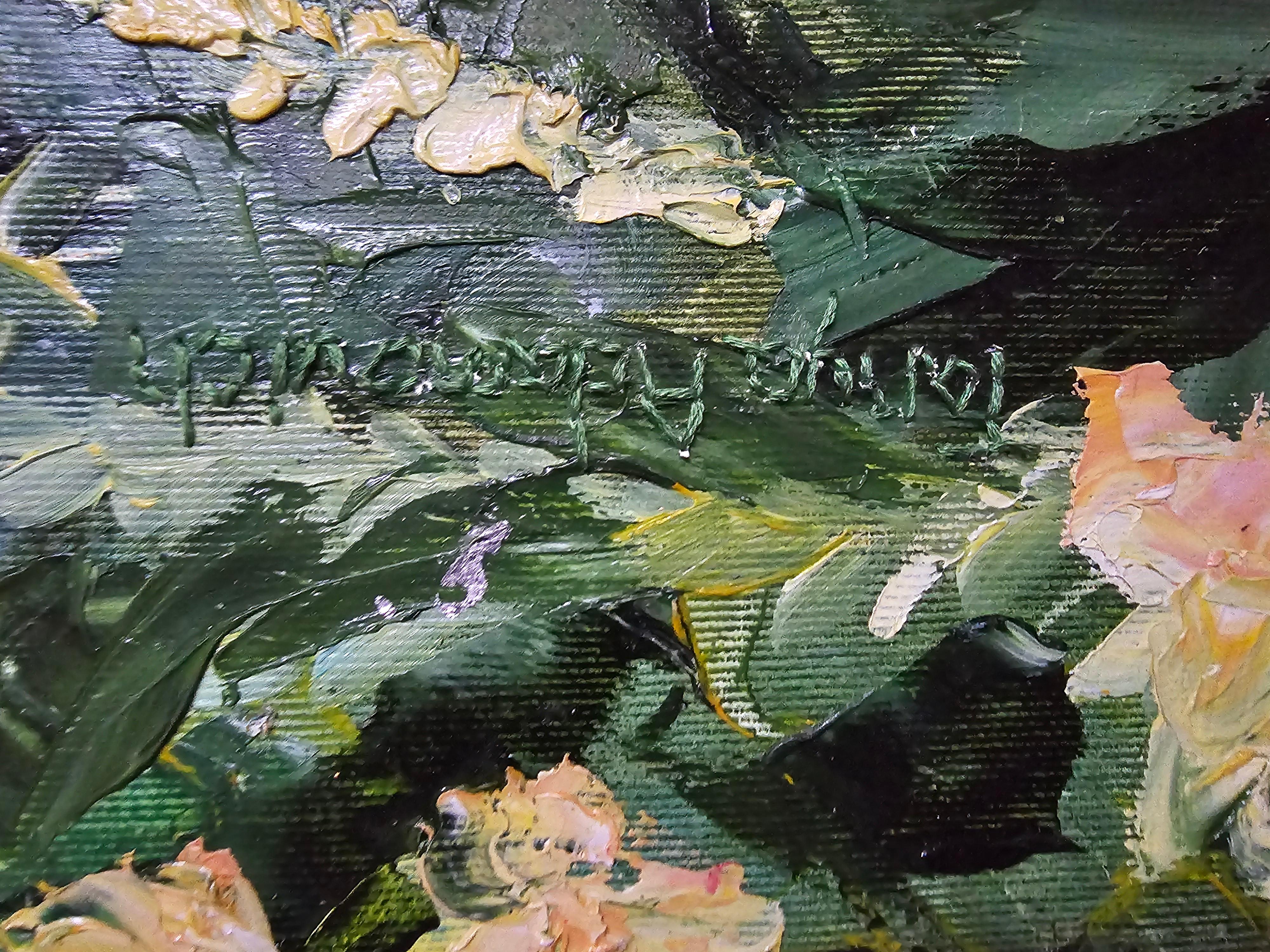 Verbascum (Impressionismus), Mixed Media Art, von Tetiana Adamovich