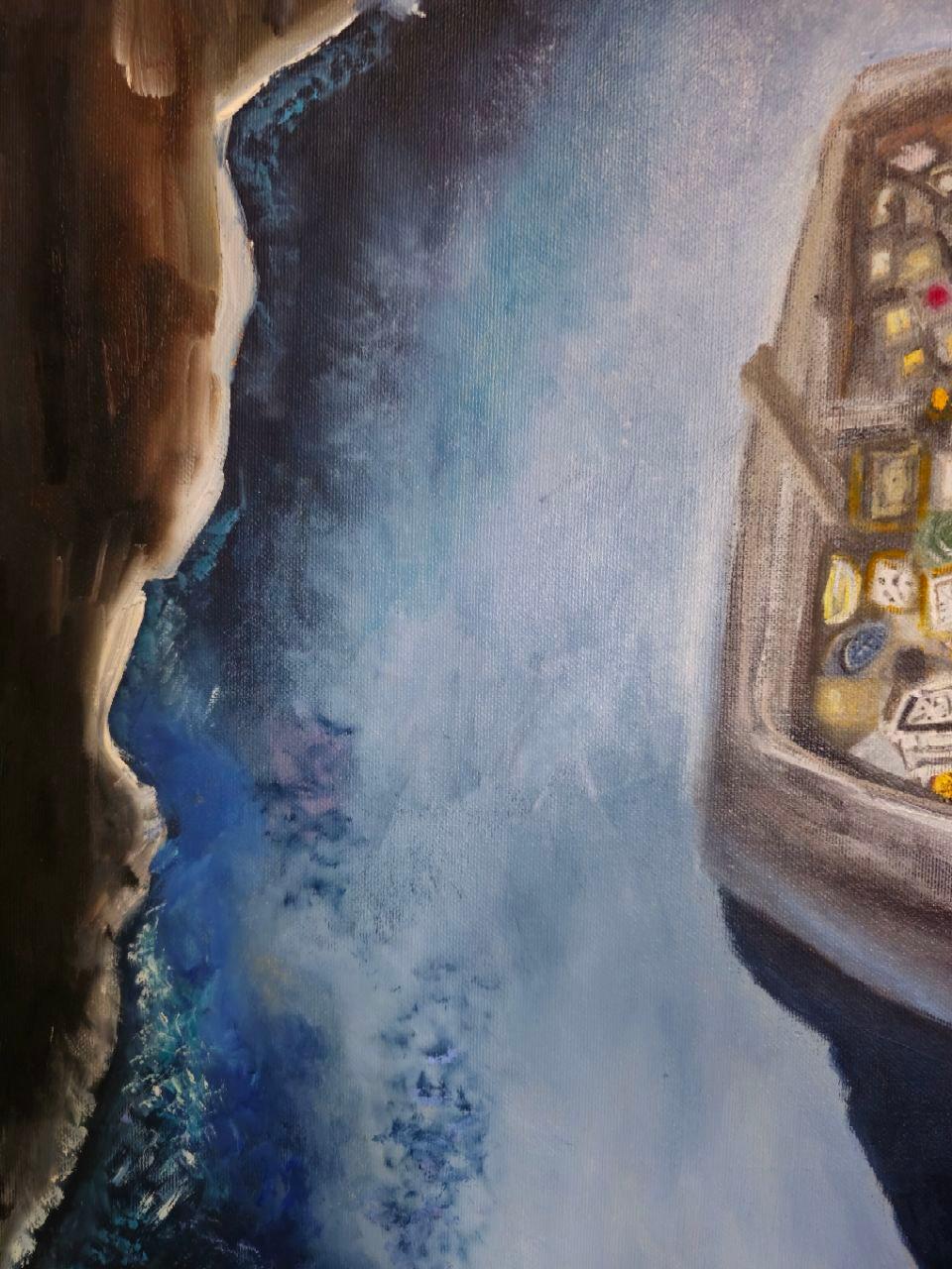 Là où s'arrête le Worlds End - Impressionnisme abstrait Painting par Tetiana Adamovich