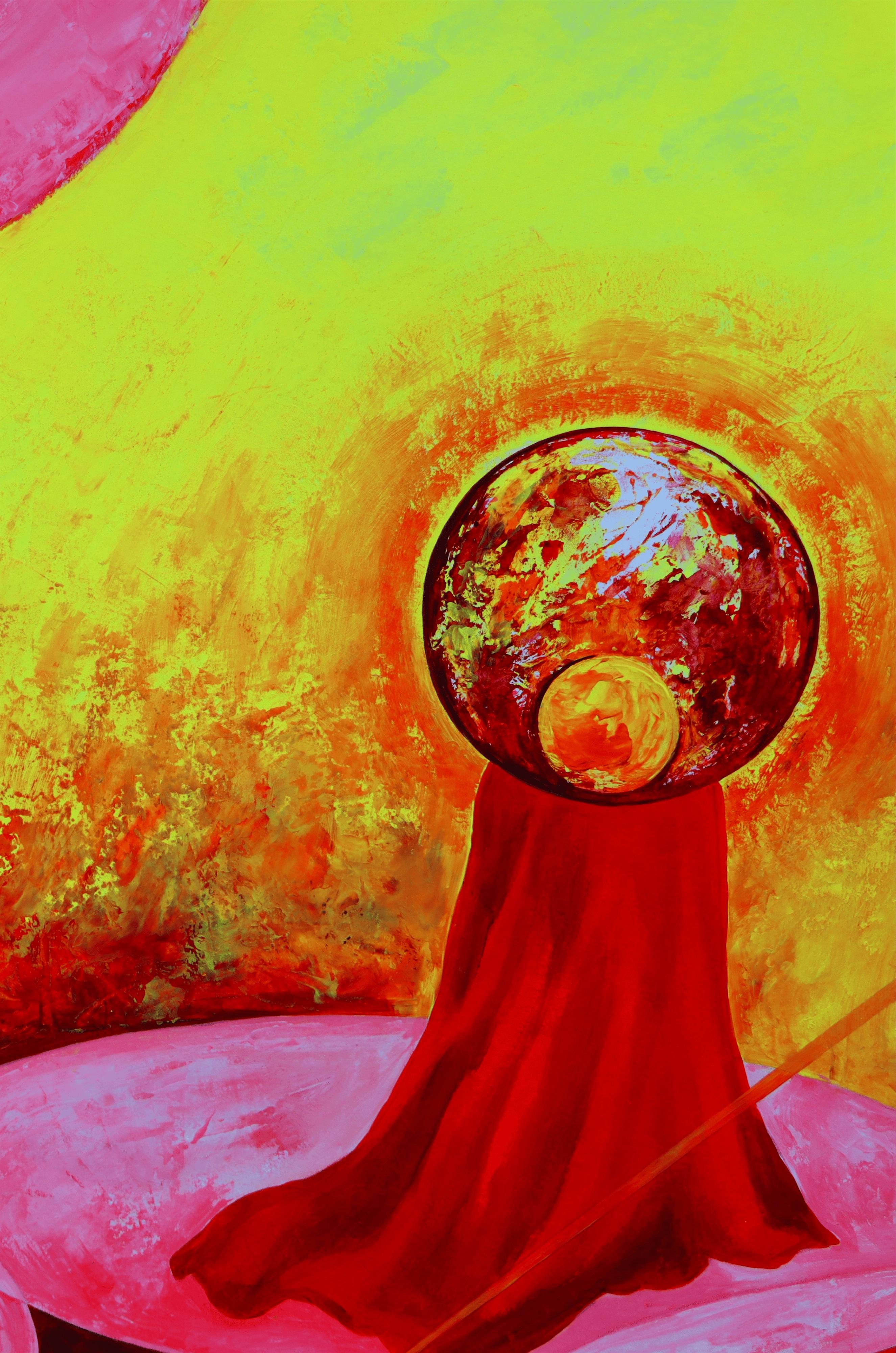 Changes in order - Rouge Abstract Painting par Tetiana Borys