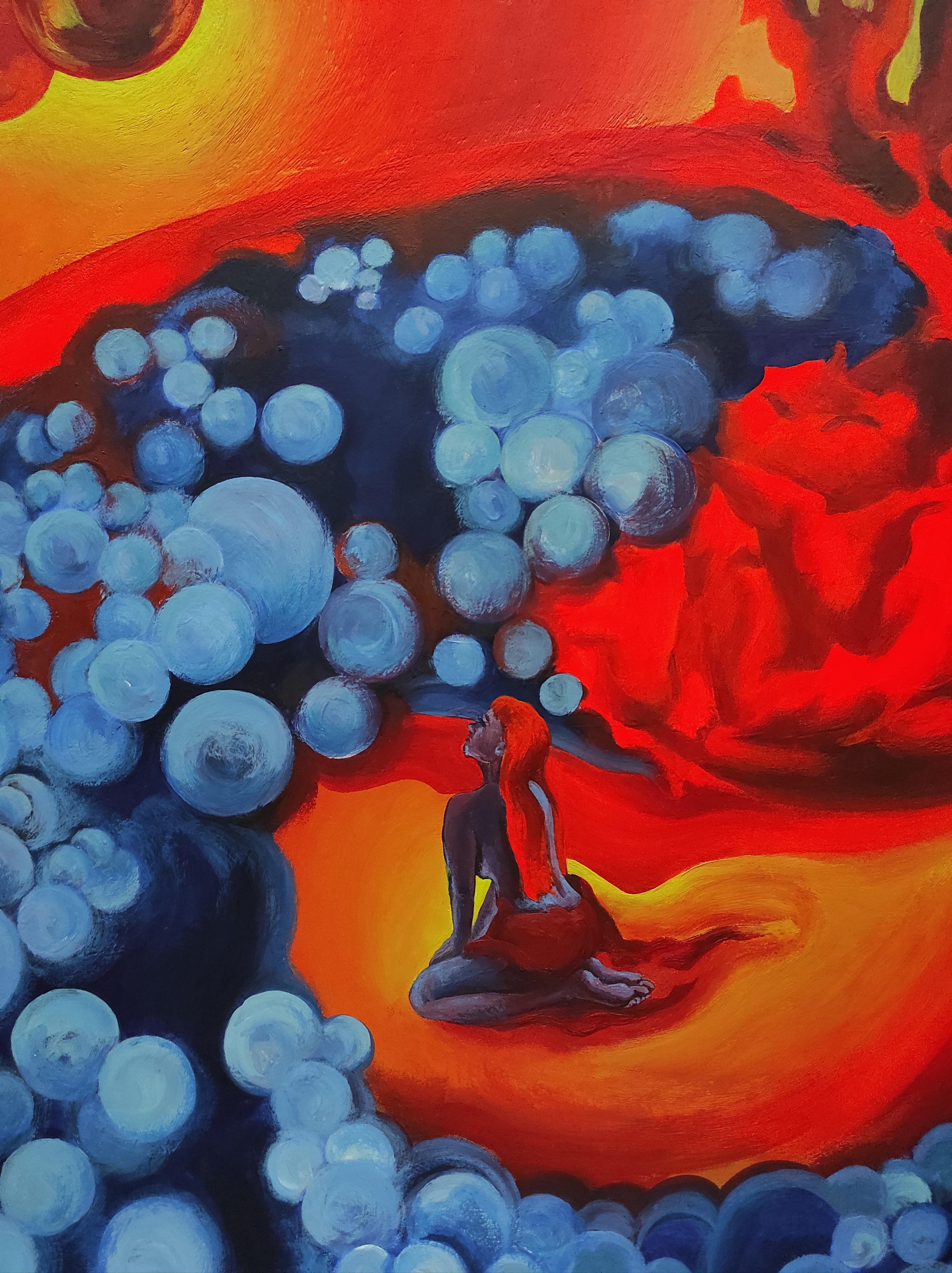 Hot sun - Surrealist Painting by Tetiana Borys