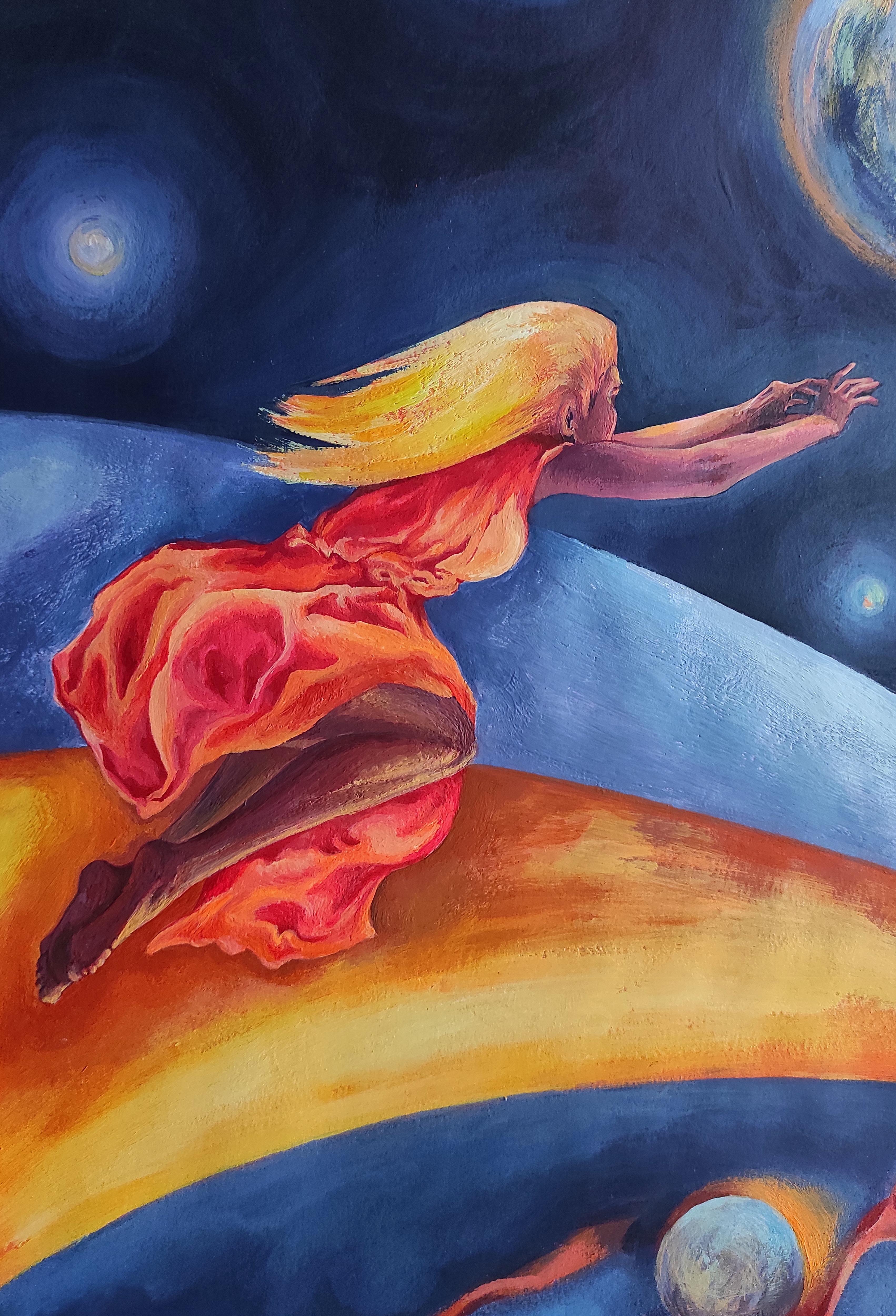 Resistance of the earth - Surrealist Painting by Tetiana Borys