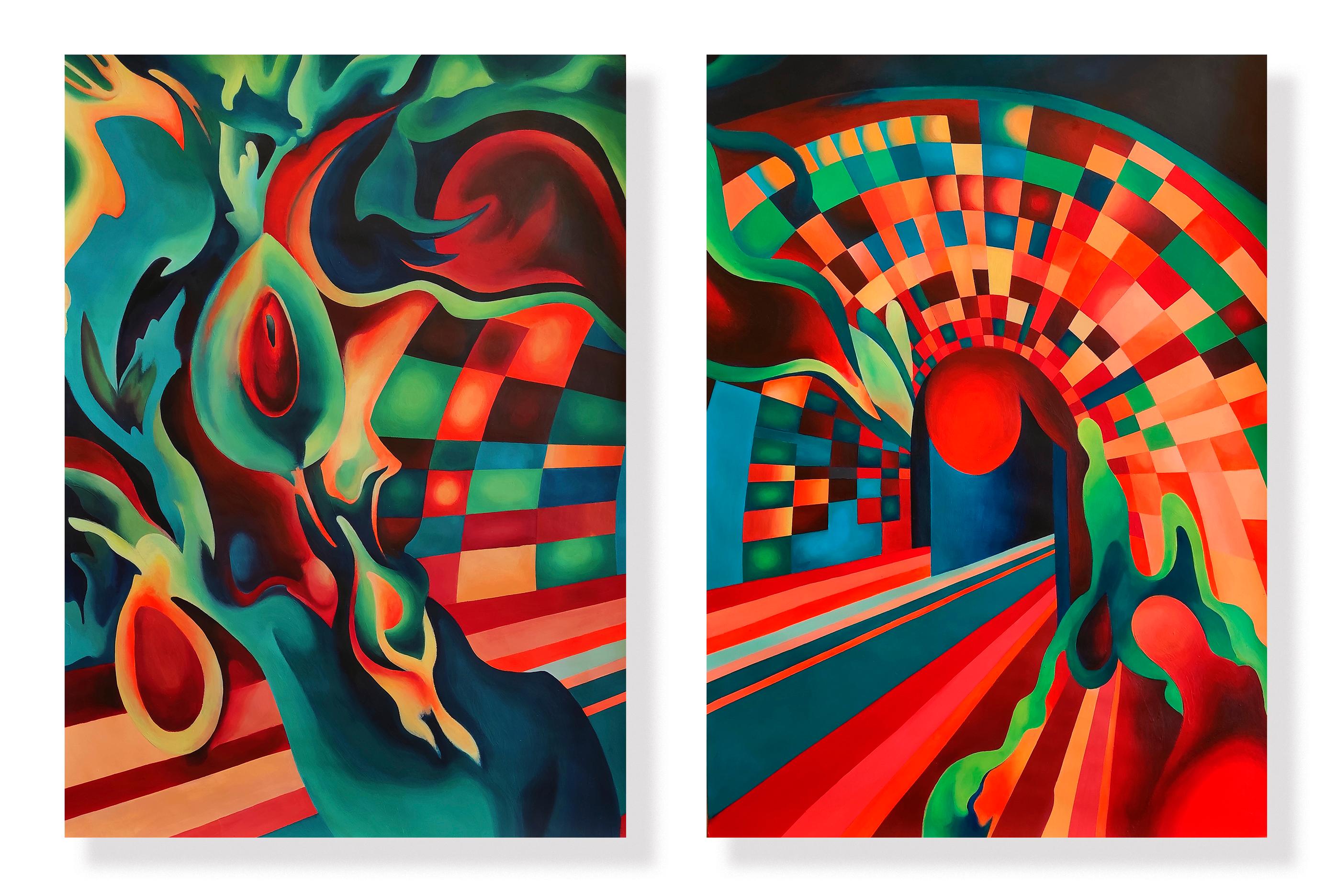 Tetiana Borys Abstract Painting – Die Heiligkeit der Seele (Diptychon)