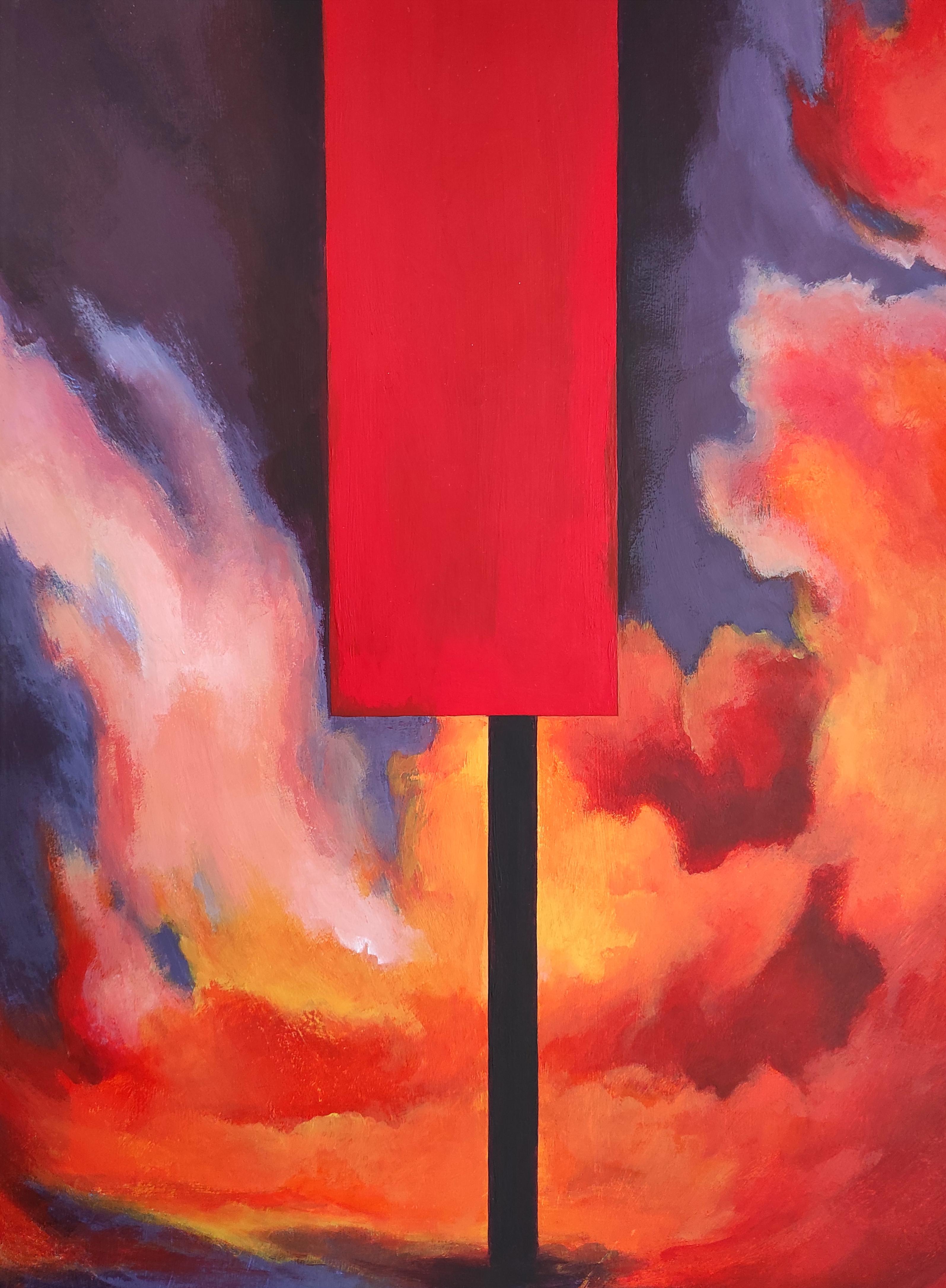 Selective number - Rouge Abstract Painting par Tetiana Borys