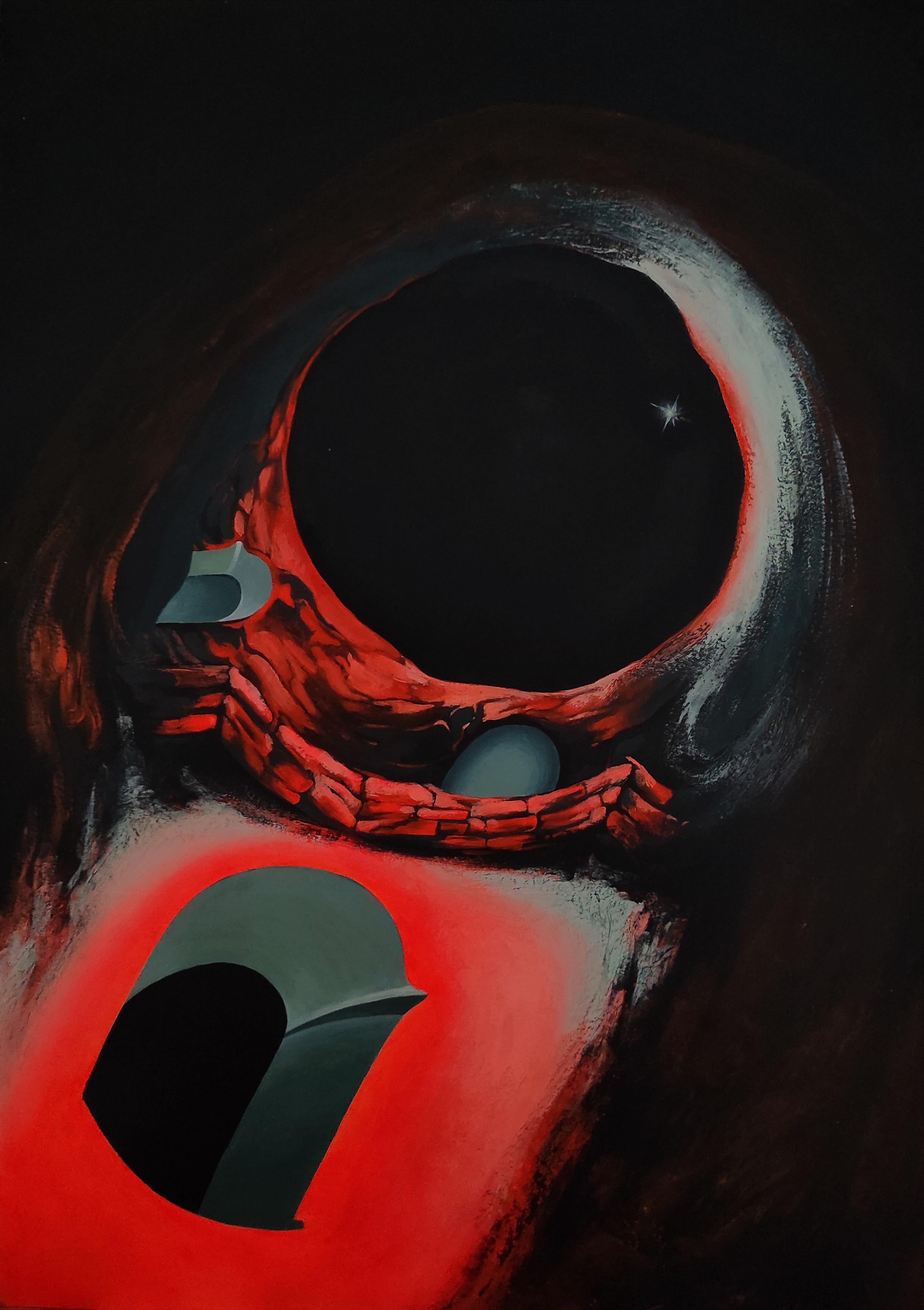 Sanfte Einsamkeit (Schwarz), Abstract Painting, von Tetiana Borys